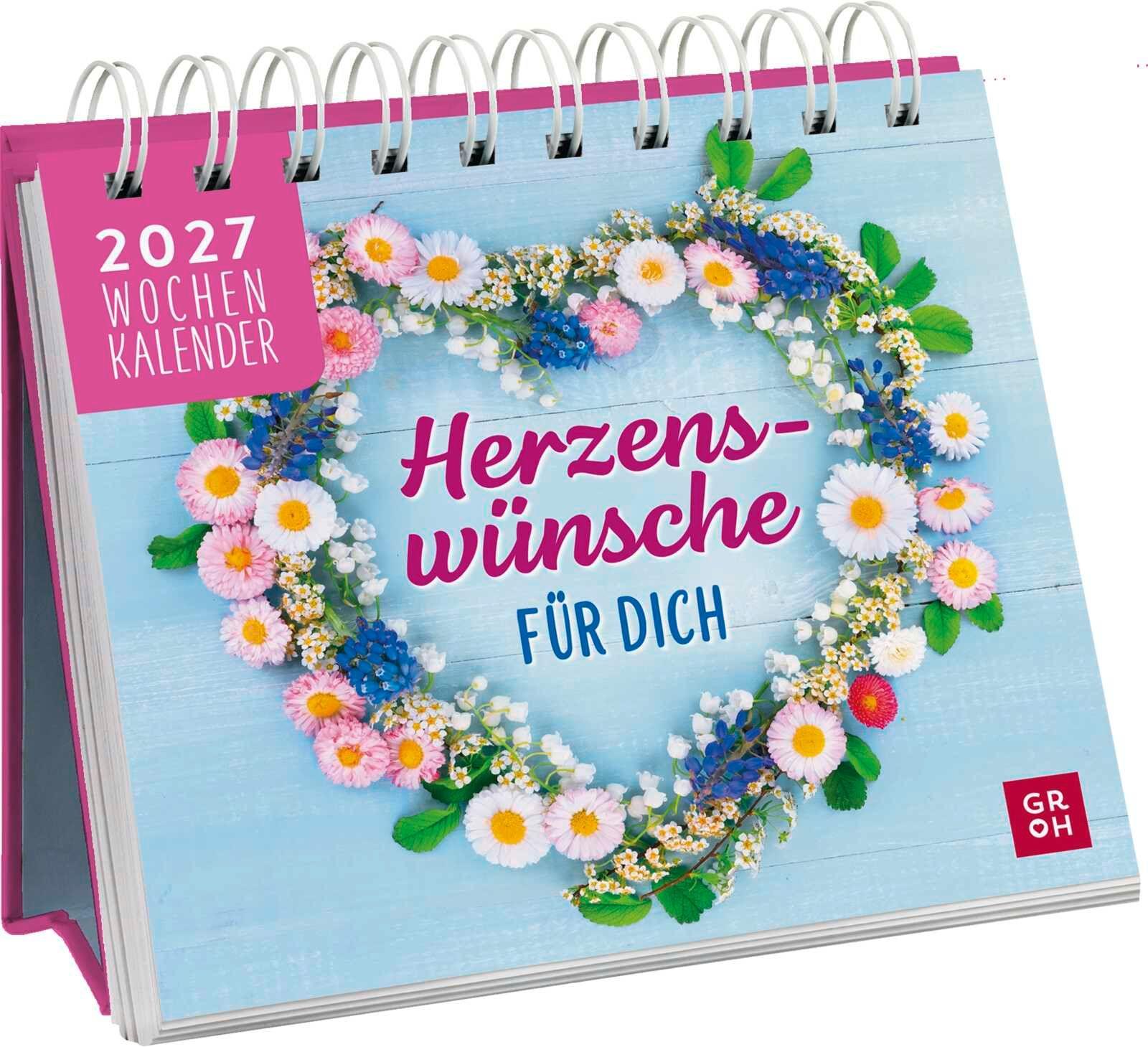 Vorderes Coverbild Mini-Wochenkalender 2027: Herzenswünsche für dich