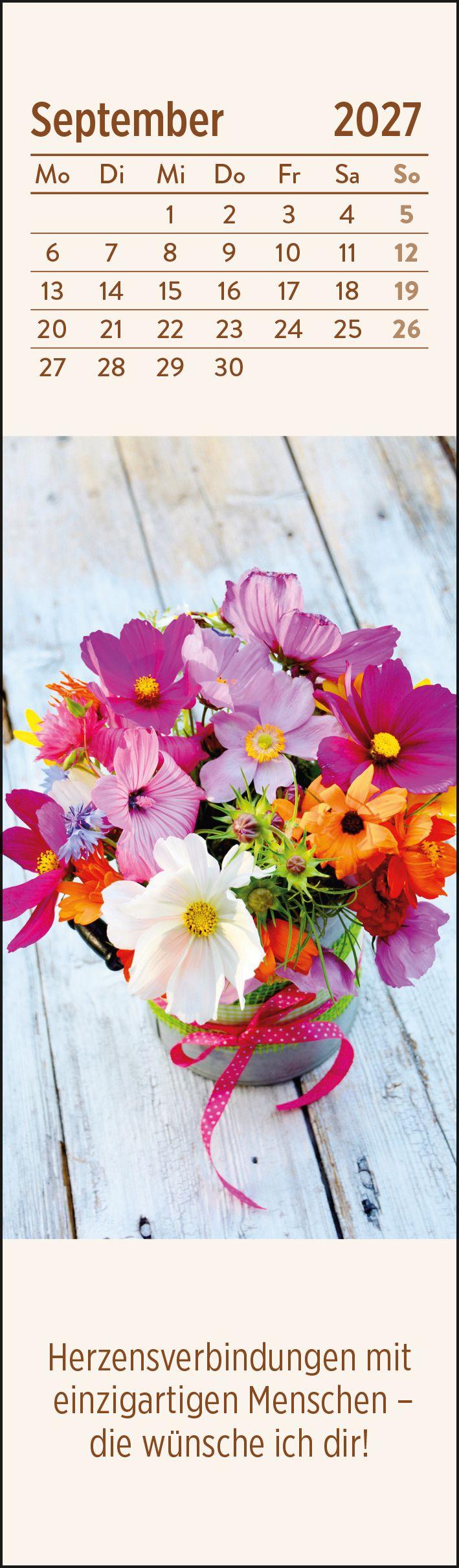 Beispielinhalt (Bild) Lesezeichenkalender 2027: Ein Strauß voll guter Wünsche