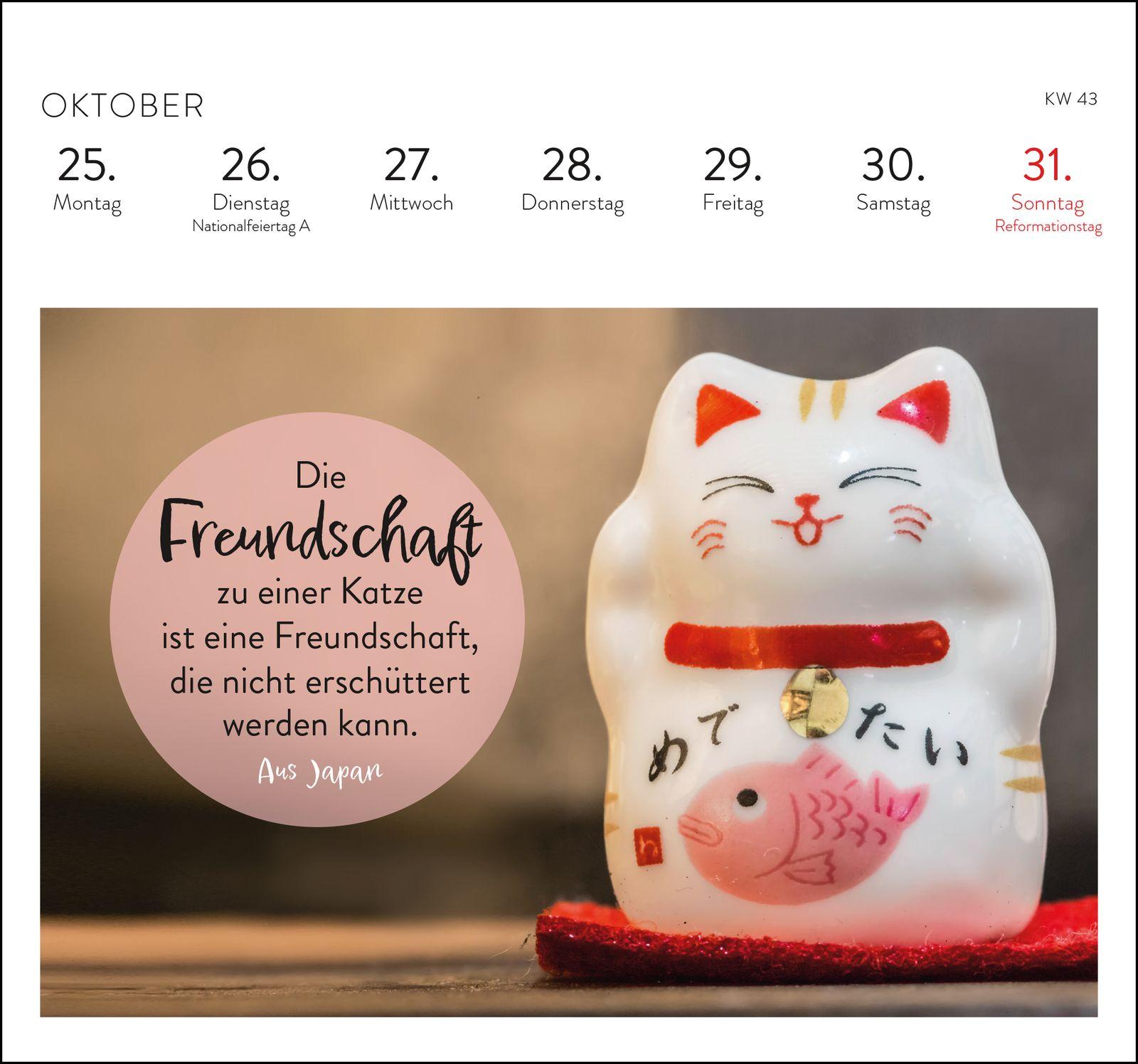 Beispielinhalt (Bild) Postkartenkalender 2027: Harmonie und Lebensglück