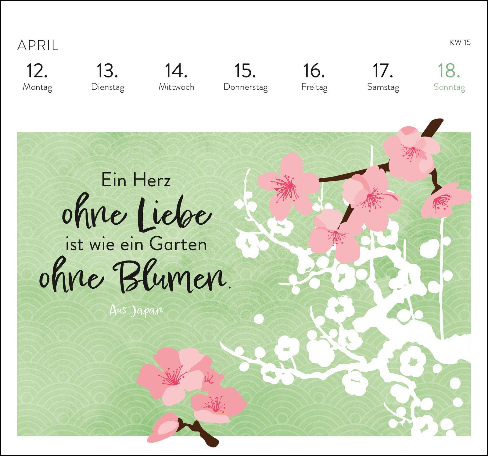 Beispielinhalt (Bild) Postkartenkalender 2027: Harmonie und Lebensglück