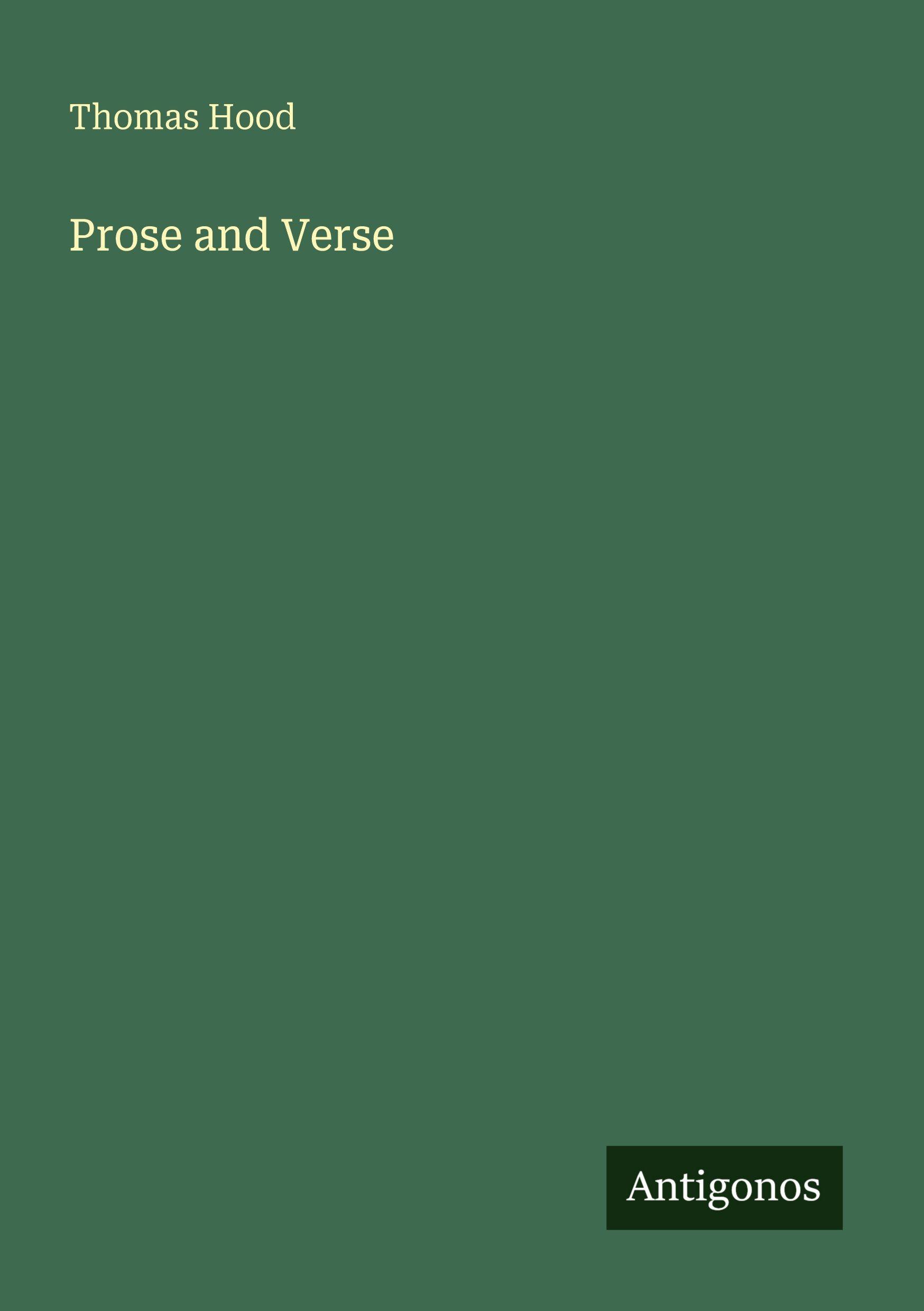Vorderes Coverbild Prose and Verse