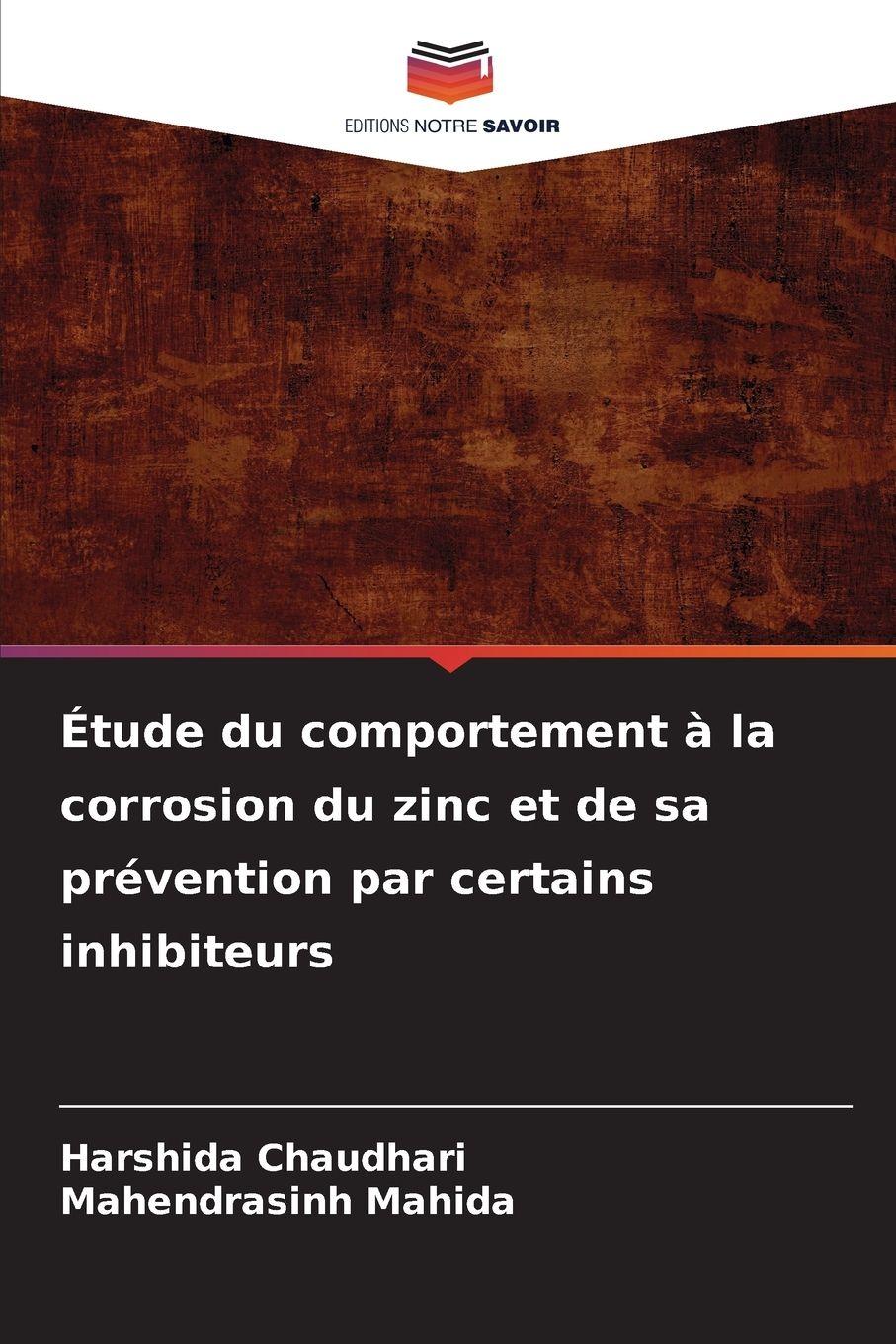 Vorderes Coverbild Étude du comportement à la corrosion du zinc et de sa prévention par certains inhibiteurs