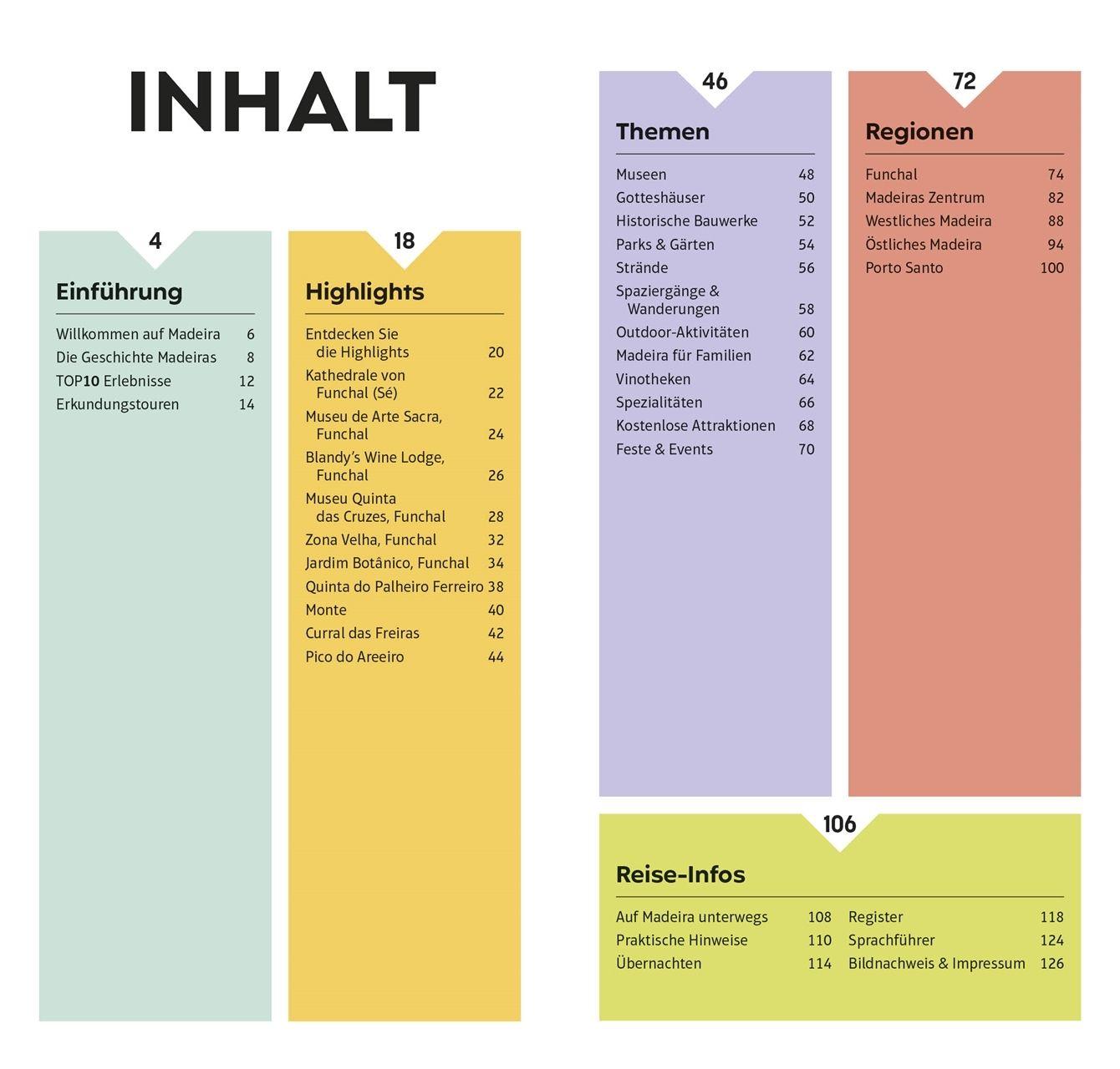 Beispielinhalt (Bild) TOP10 Reiseführer Madeira