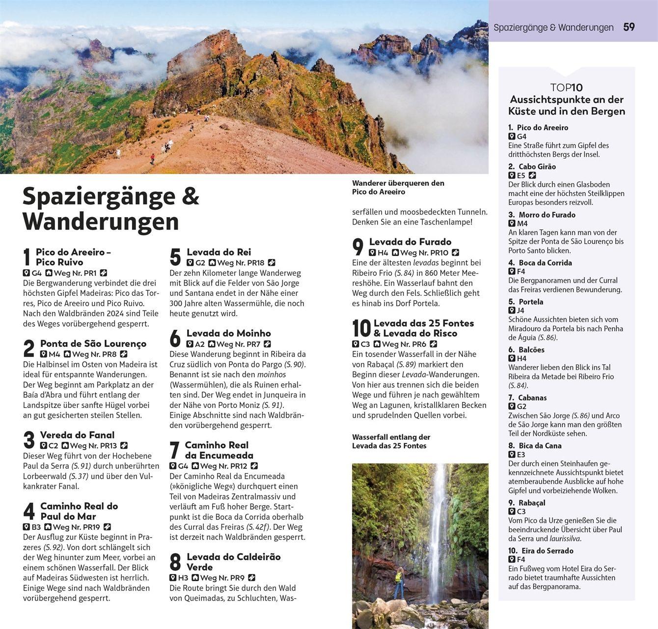 Beispielinhalt (Bild) TOP10 Reiseführer Madeira