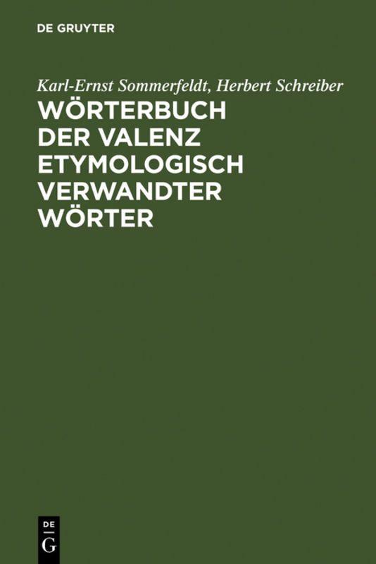 Vorderes Coverbild Wörterbuch der Valenz etymologisch verwandter Wörter