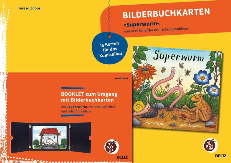 Vorderes Coverbild Bilderbuchkarten 'Superwurm' von Axel Scheffler und Julia Donaldson