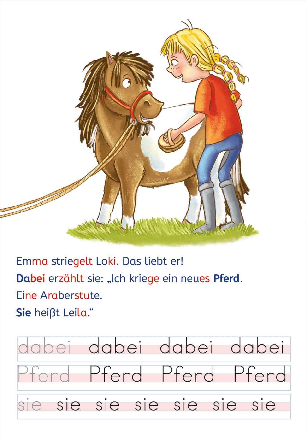 Beispielinhalt (Bild) Leselöwen - Lesen und schreiben lernen mit Spurrillen - Eine ponystarke Freundschaft