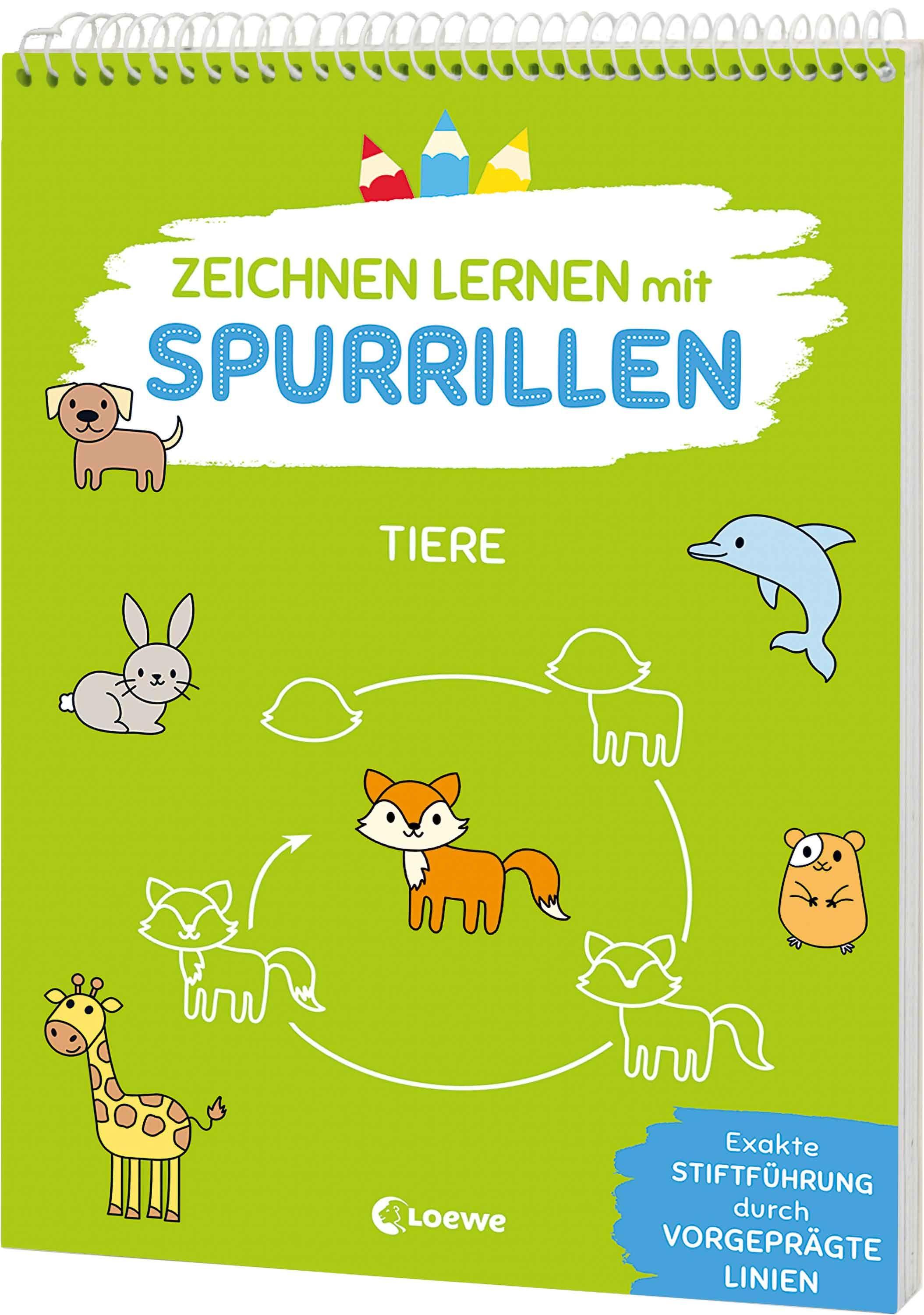 Vorderes Coverbild Zeichnen lernen mit Spurrillen - Tiere