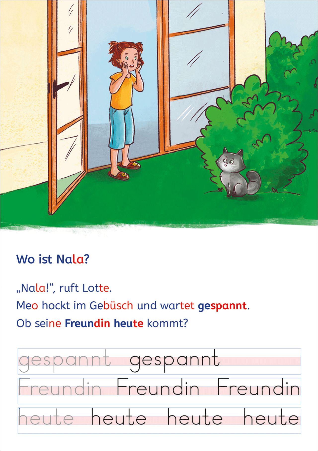 Beispielinhalt (Bild) Leselöwen - Lesen und schreiben lernen mit Spurrillen - Die Katzen-Detektive