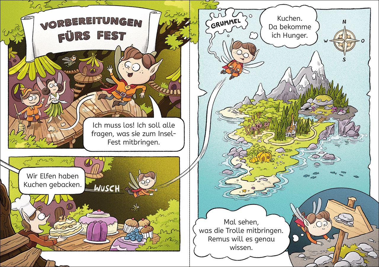 Beispielinhalt (Bild) Leselöwen Comics 1. Klasse - Drachen-Alarm auf der magischen Insel