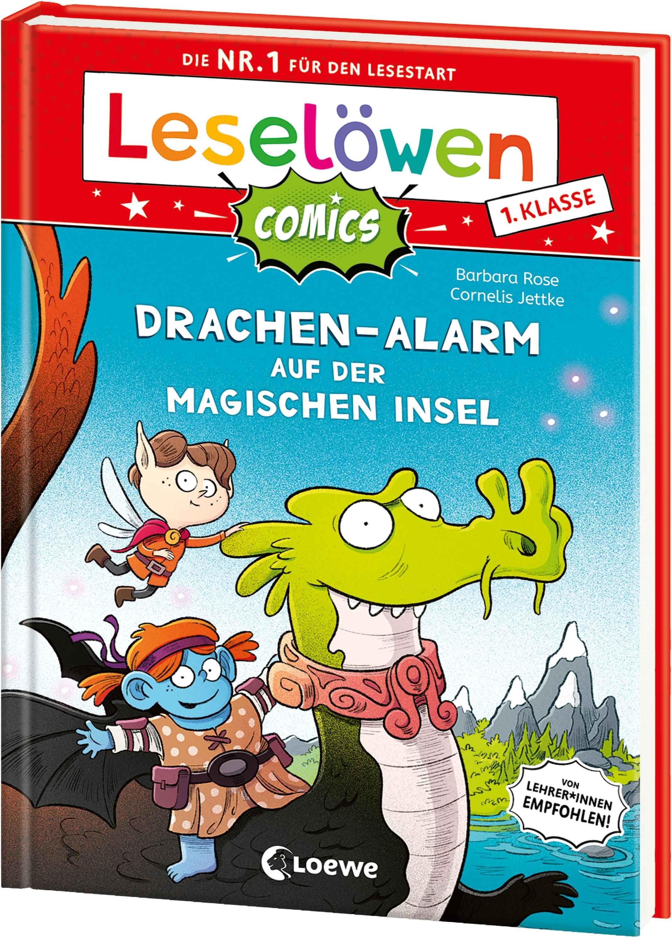Vorderes Coverbild Leselöwen Comics 1. Klasse - Drachen-Alarm auf der magischen Insel
