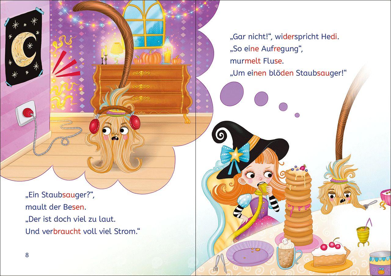 Beispielinhalt (Bild) Leselöwen 1. Klasse - Der beleidigte Hexenbesen