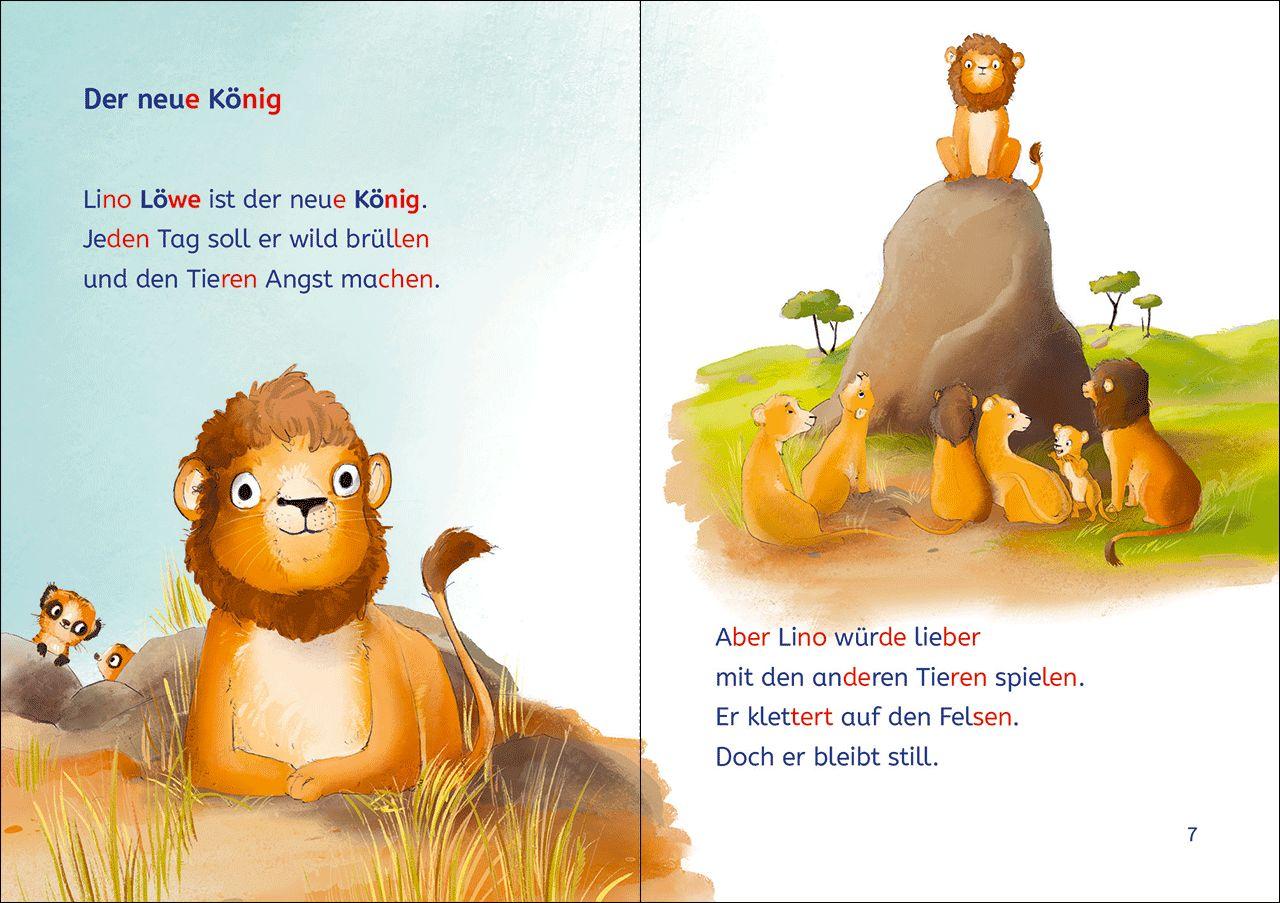 Beispielinhalt (Bild) Leselöwen 1. Klasse - Ein Löwe findet Freunde