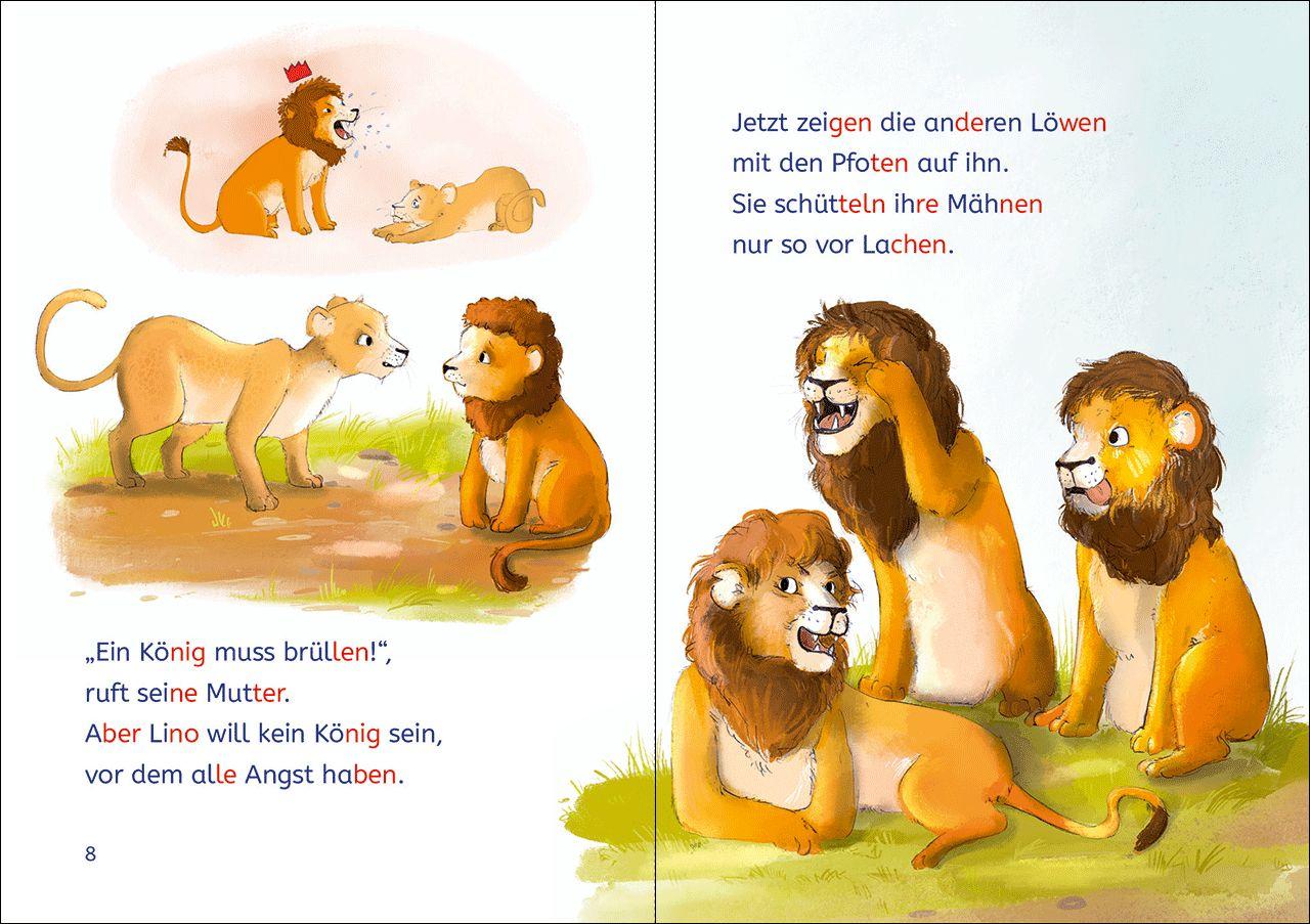 Beispielinhalt (Bild) Leselöwen 1. Klasse - Ein Löwe findet Freunde