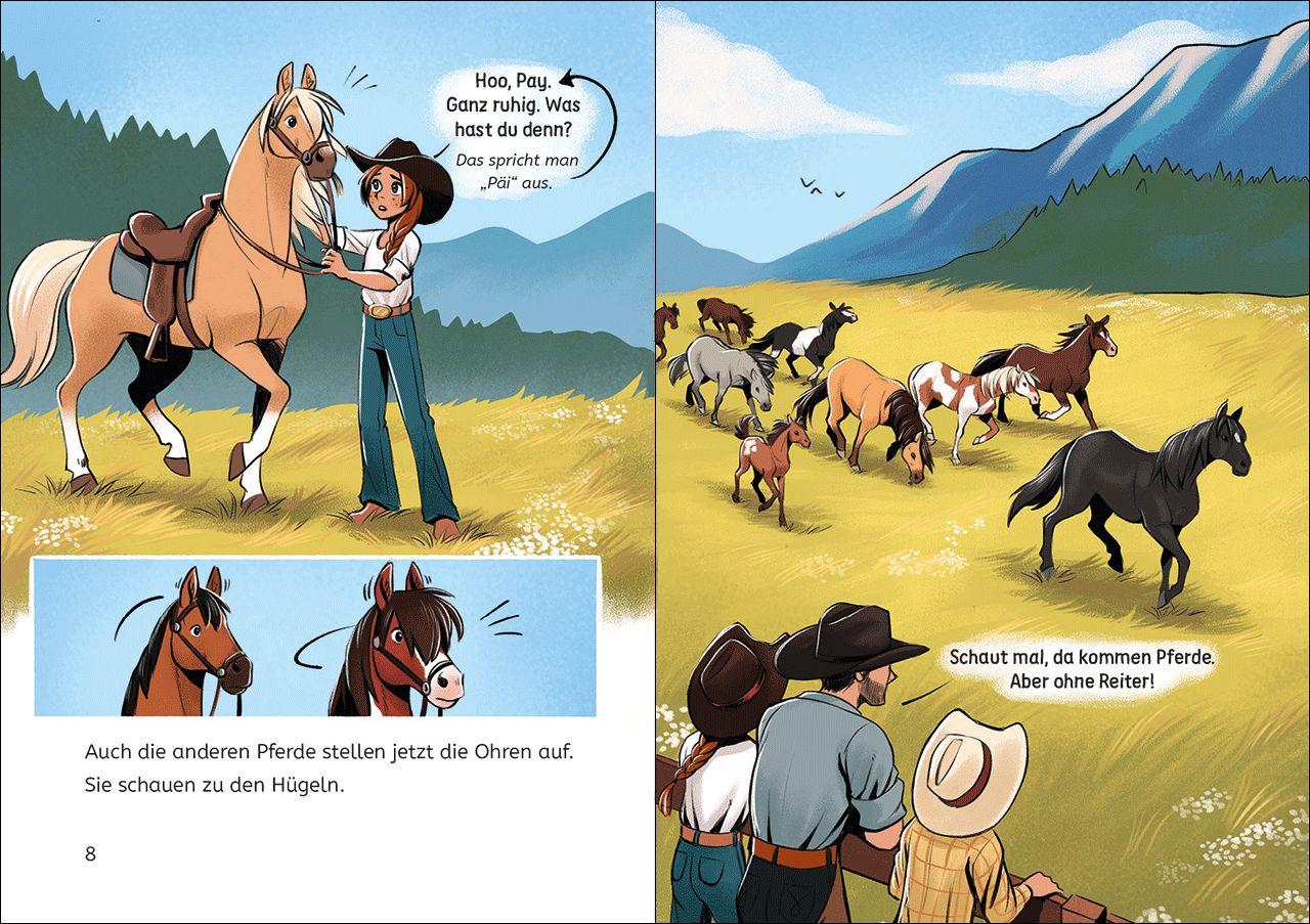 Beispielinhalt (Bild) Leselöwen 3. Klasse - Freiheit für die Mustangs