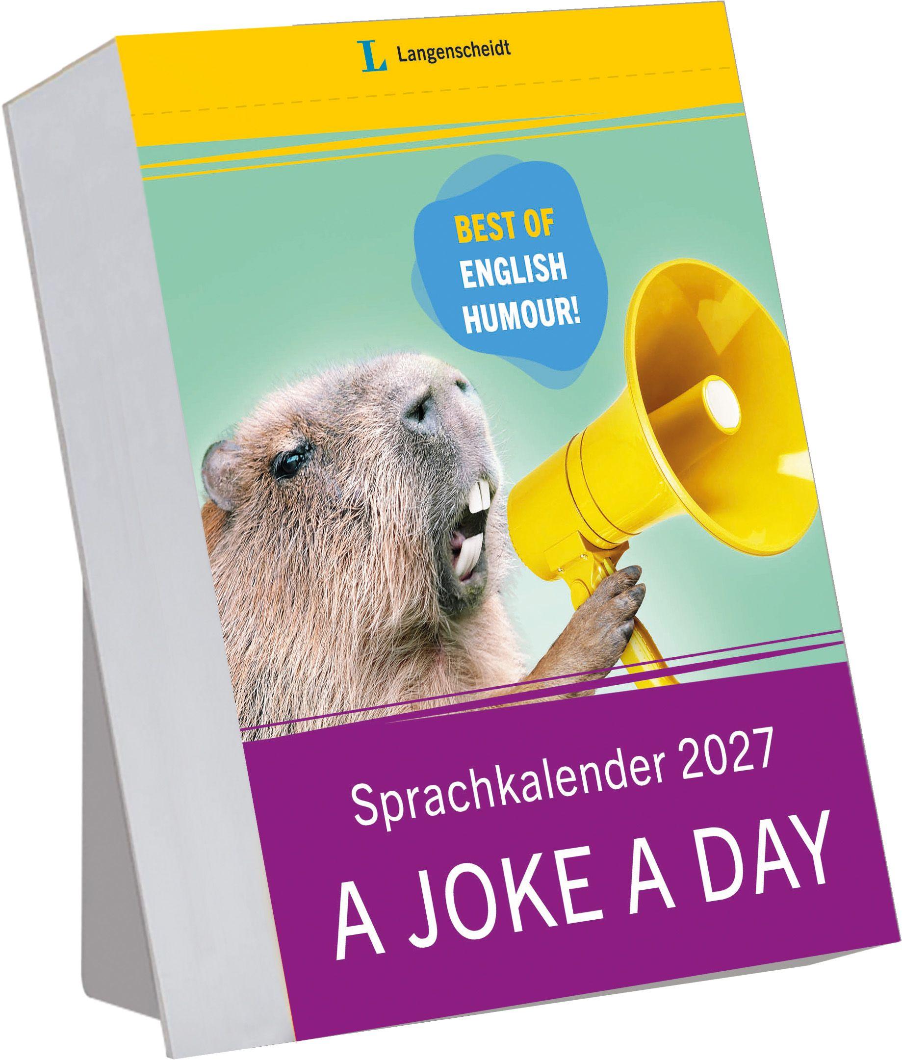 Vorderes Coverbild Langenscheidt Sprachkalender A Joke a Day 2027