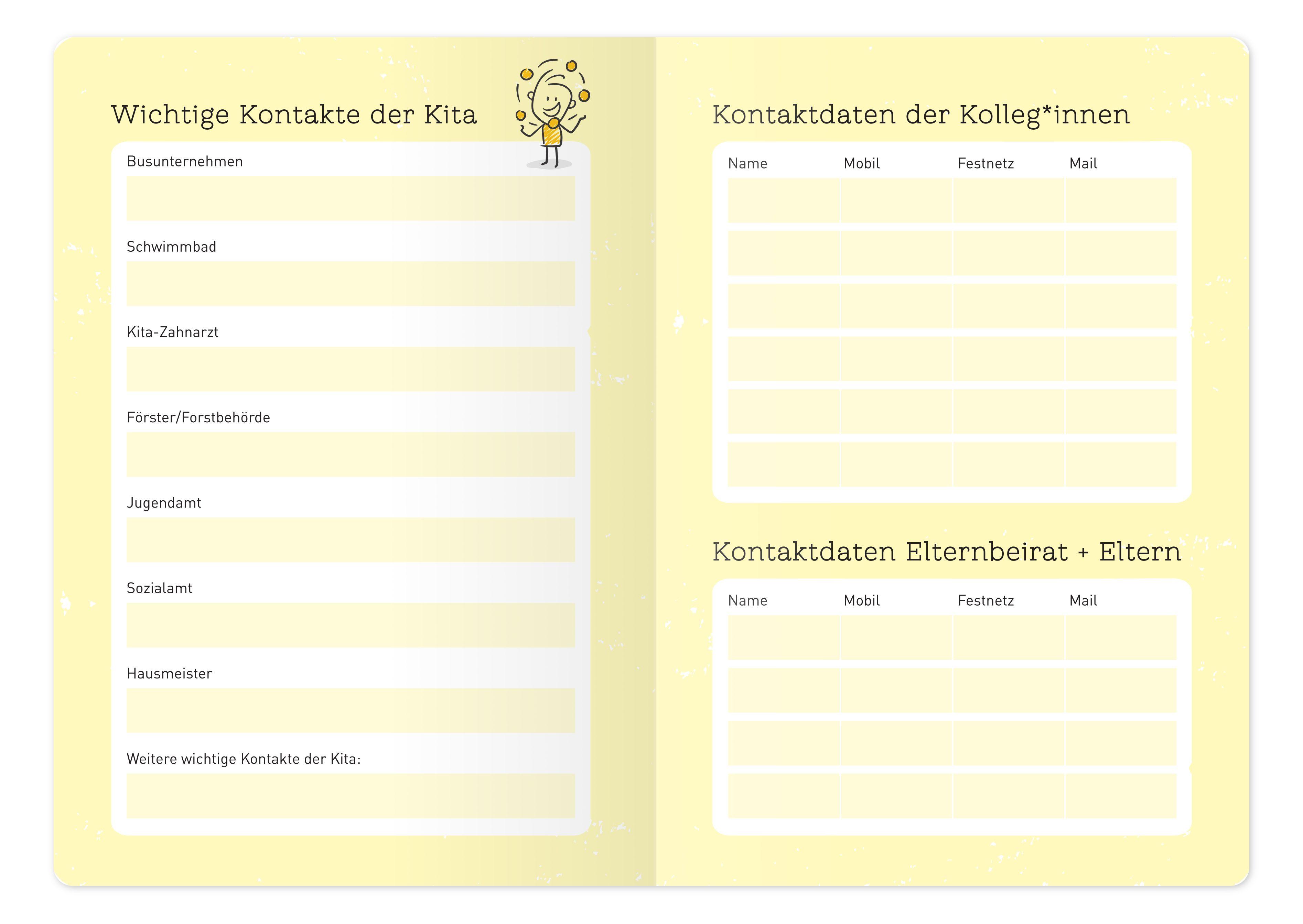 Beispielinhalt (Bild) Der Kita-Planer 2026 / 2027