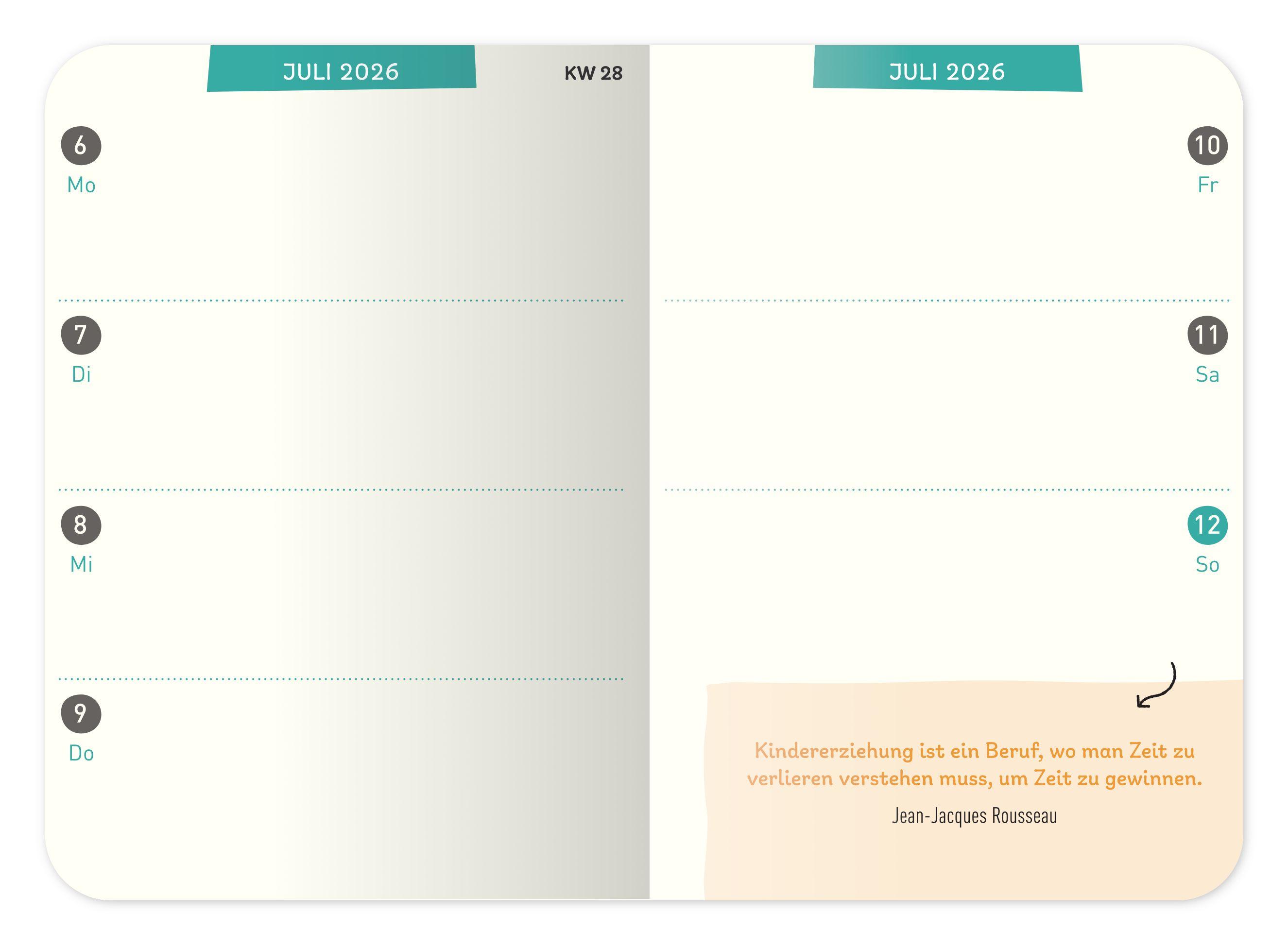 Beispielinhalt (Bild) ErzieherInnenkalender 2026 / 2027