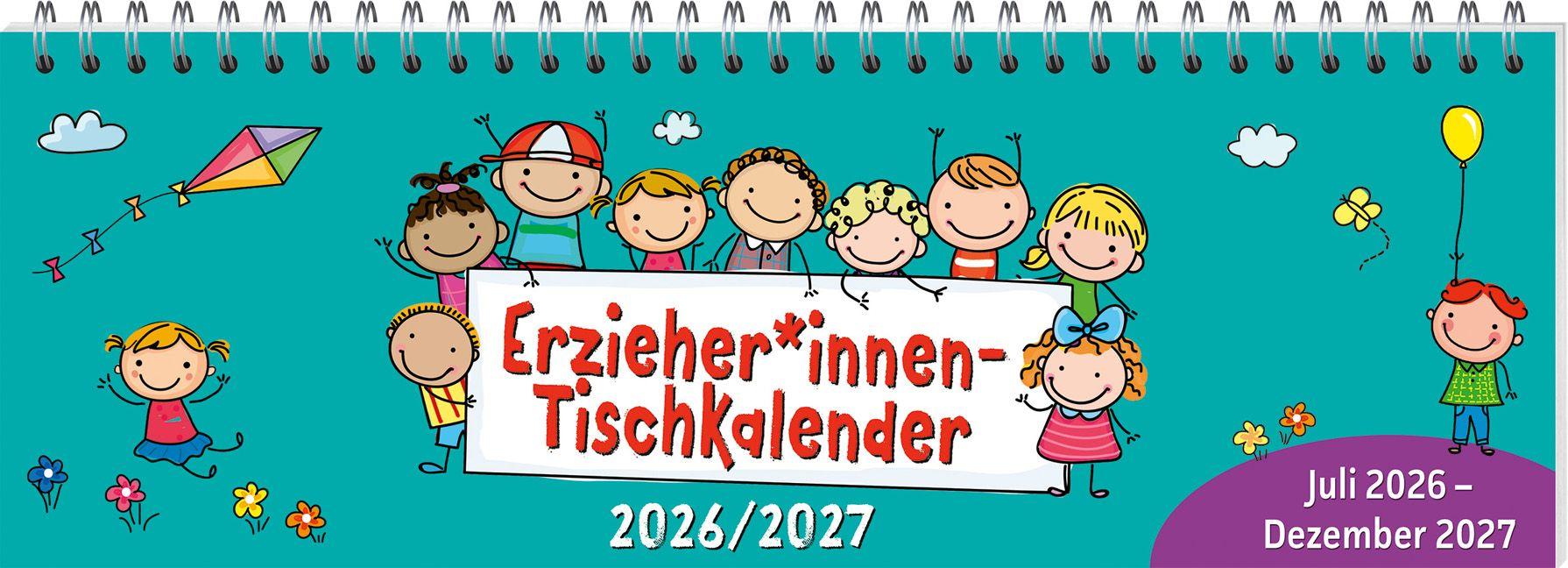 Vorderes Coverbild ErzieherInnen-Tischkalender 2026 / 2027