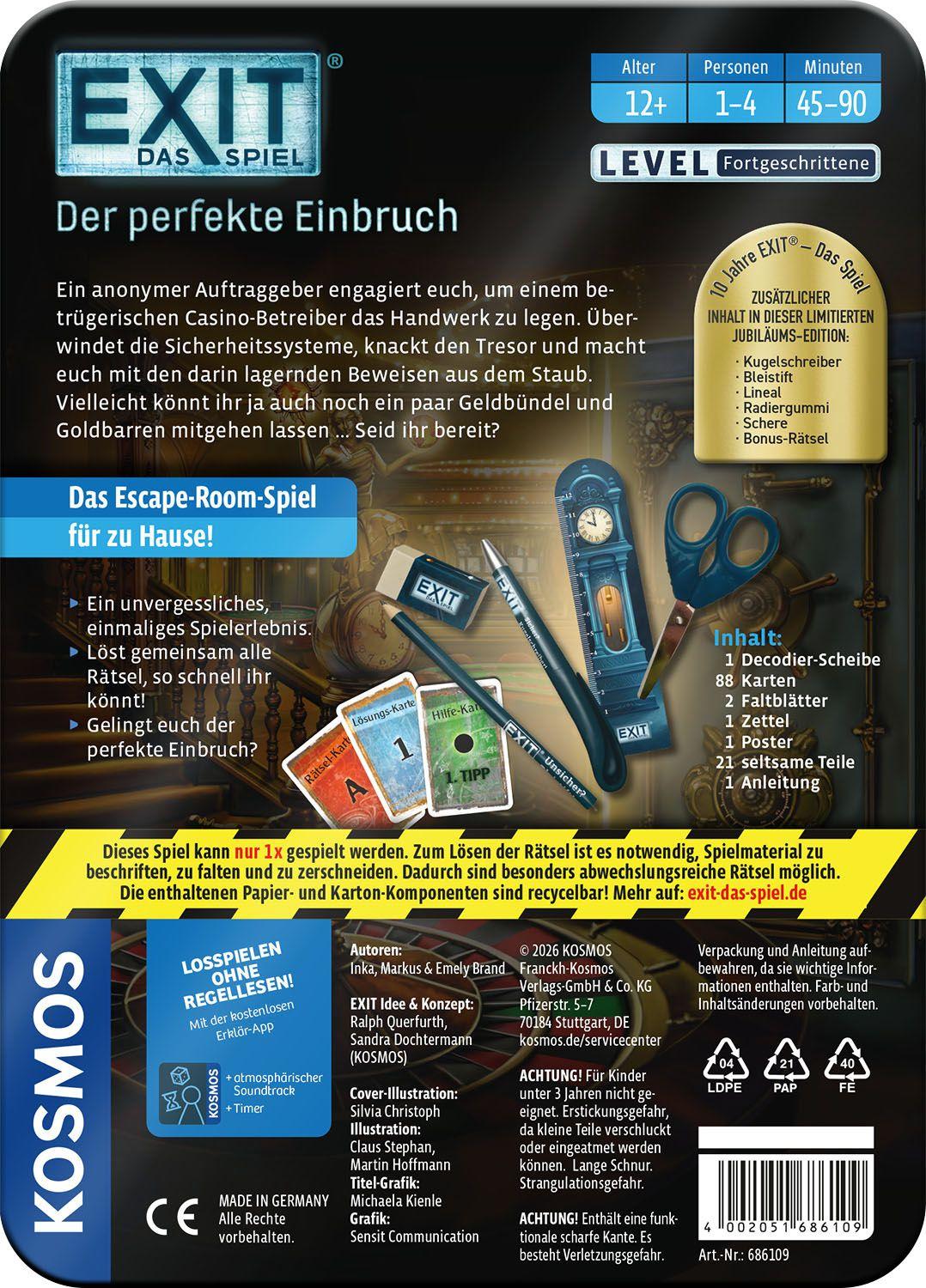 Beispielinhalt (Bild) EXIT® - Das Spiel: Der perfekte Einbruch (Jubiläums-Edition)