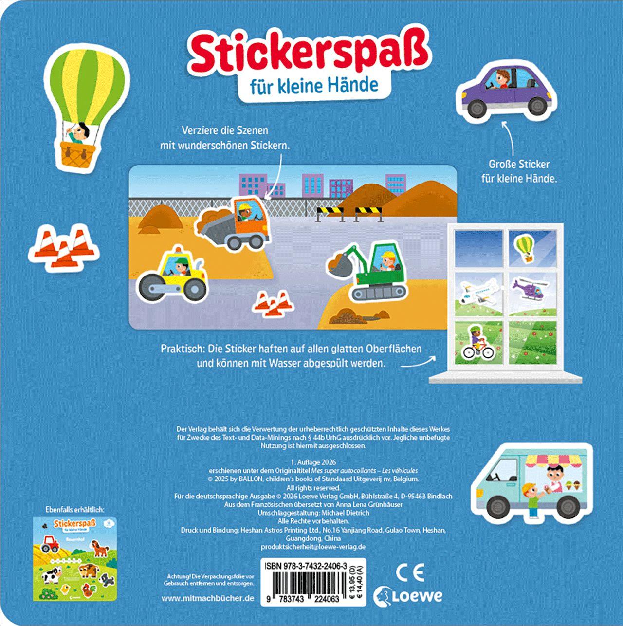 Beispielinhalt (Bild) Stickerspaß für kleine Hände - Fahrzeuge