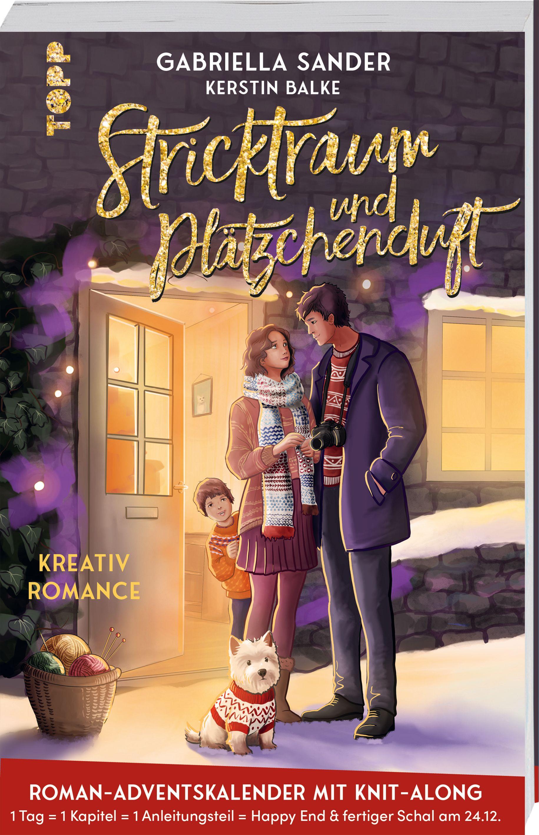 Vorderes Coverbild Stricktraum und Plätzchenduft. Eine Kreativ-Romance. Mit Muster-Schal-Knit-Along. Adventskalenderbuch (Band 2)