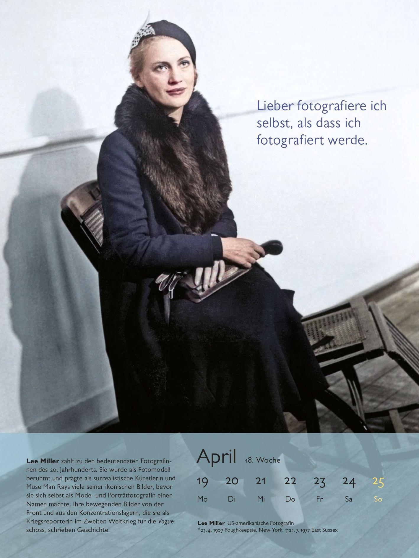 Beispielinhalt (Bild) Künstlerinnen 2027. Gedanken berühmter Frauen