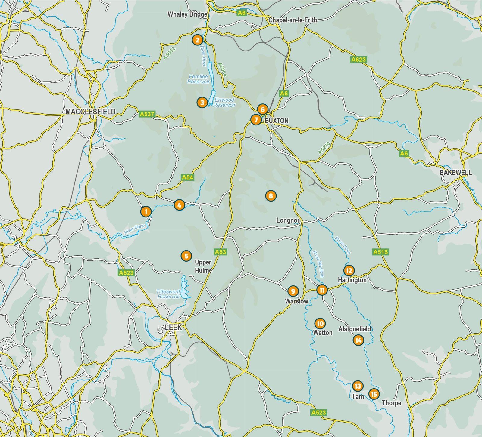 Beispielinhalt (Bild) 15 Short Walks in the Peak District - Buxton, Dove Dale and the South West Peak