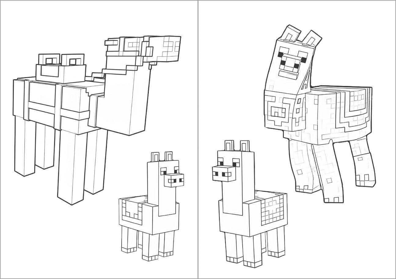 Beispielinhalt (Bild) Das inoffizielle Minecraft Malbuch für Kinder und Jugendliche - zum Ausmalen der Minecraft Welt