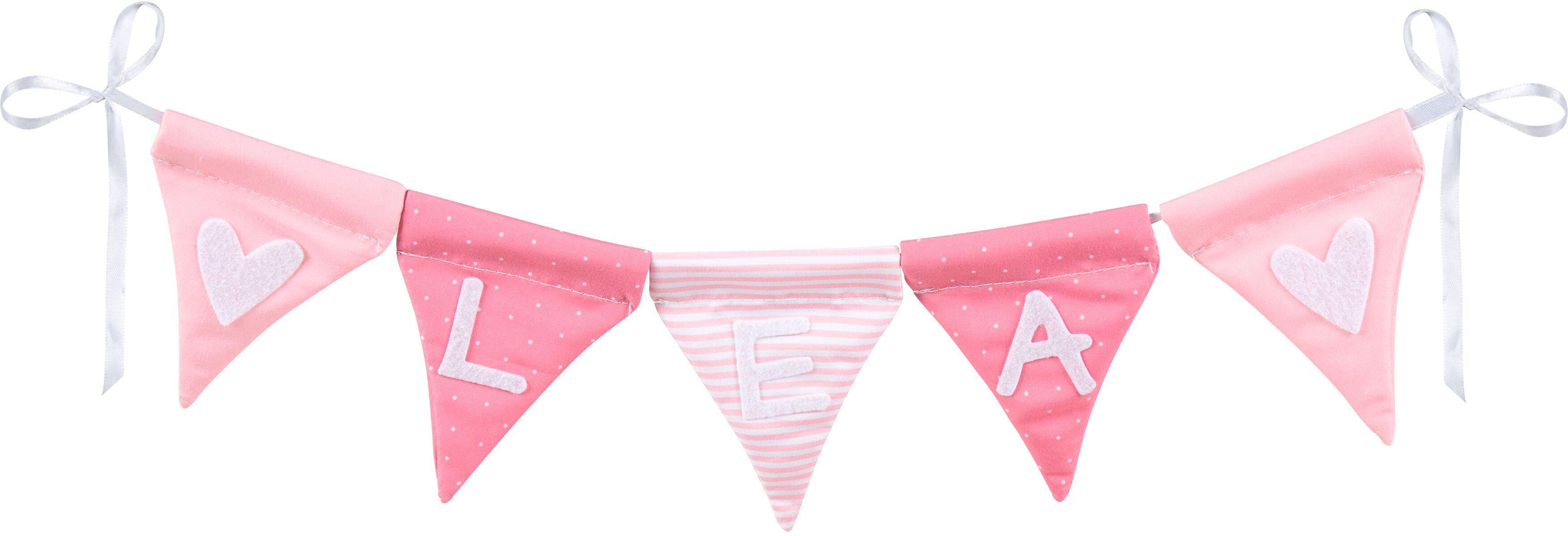 Vorderes Coverbild Buchstabenwimpelkette rosa, mit 10 Wimpeln
