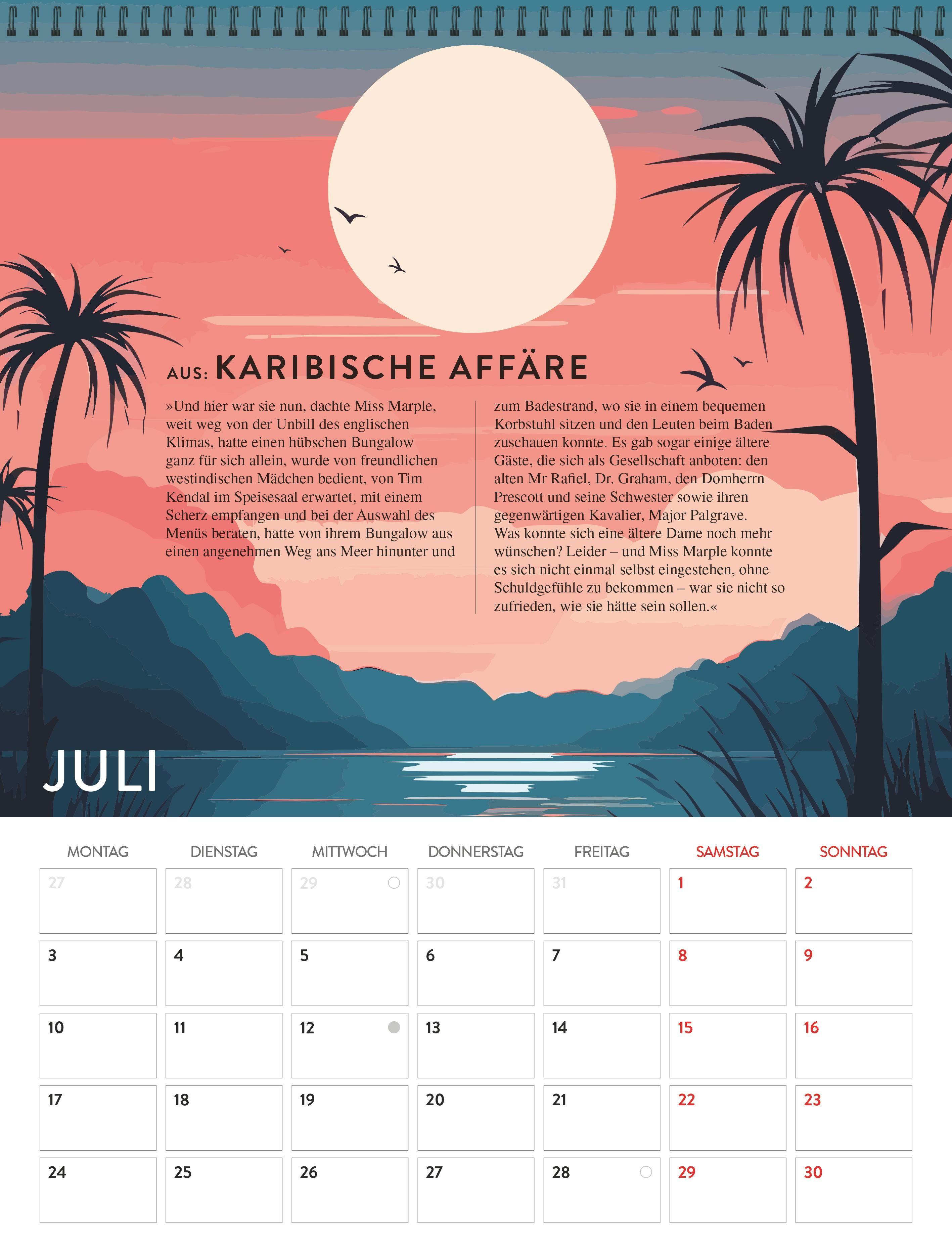 Beispielinhalt (Bild) Agatha Christie Kalender 2027