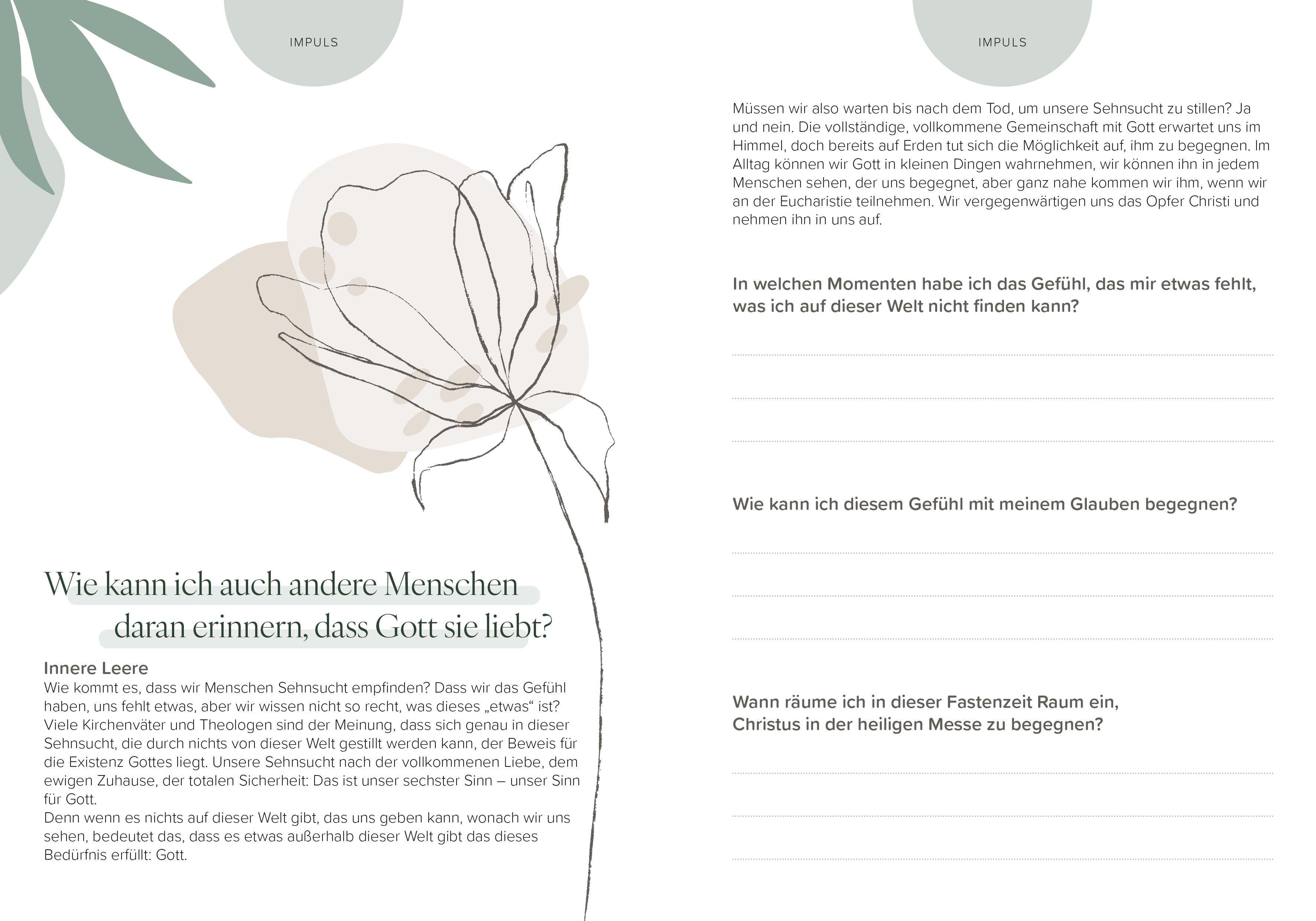 Beispielinhalt (Bild) Mein Fastenzeit-Journal