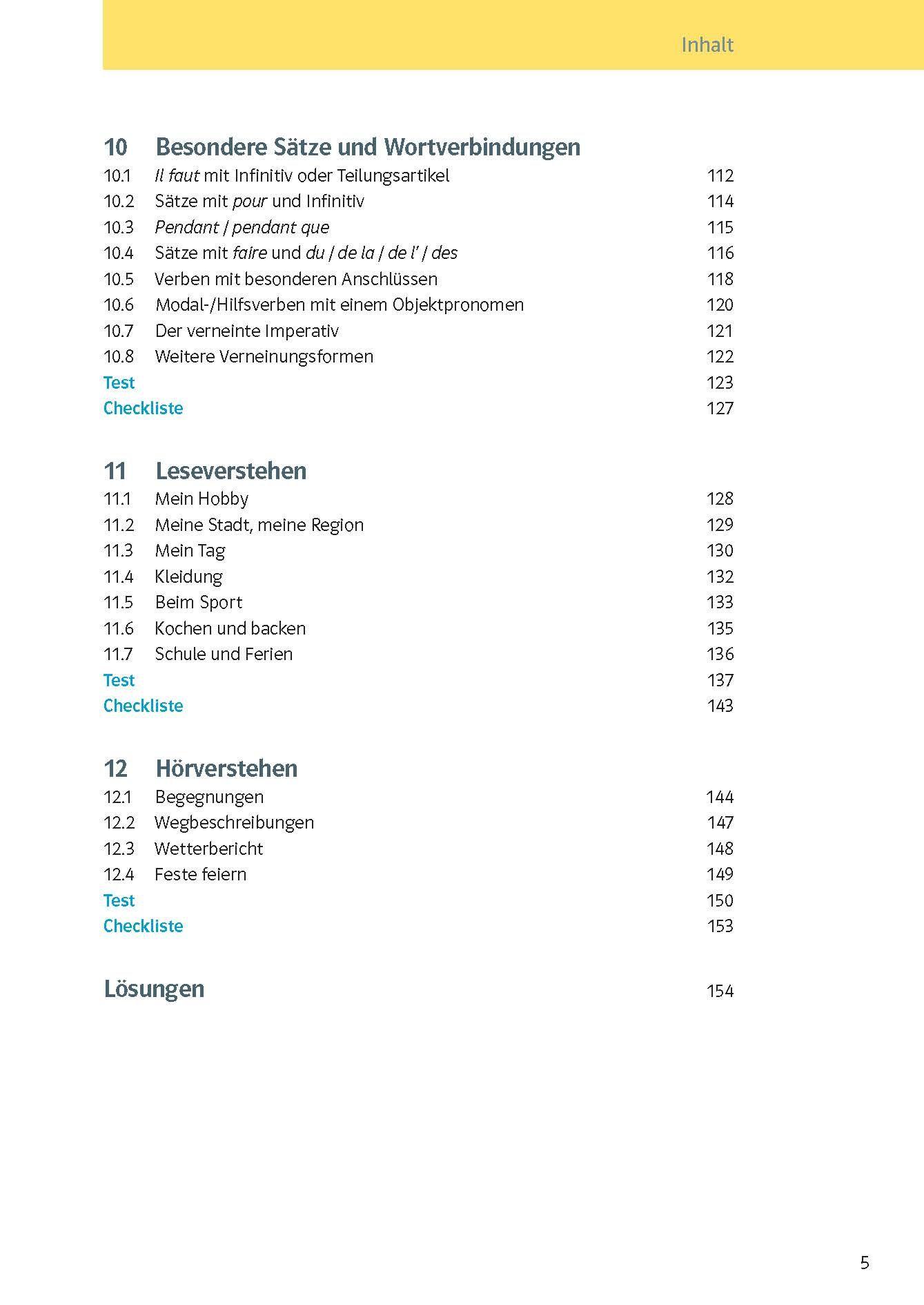Beispielinhalt (Bild) KomplettTrainer Gymnasium Französisch 2. Lernjahr