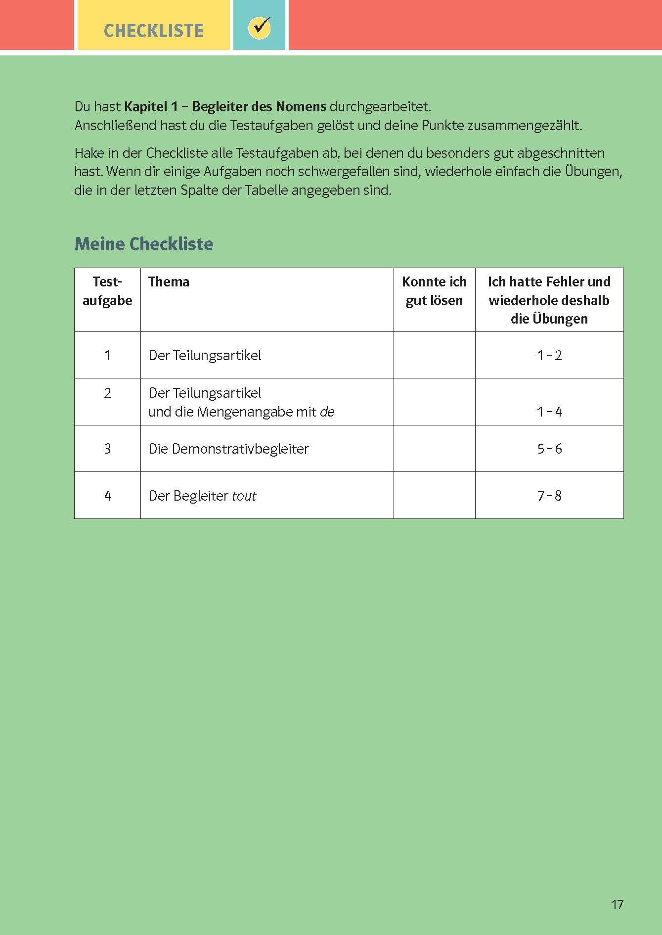 Beispielinhalt (Bild) KomplettTrainer Gymnasium Französisch 2. Lernjahr