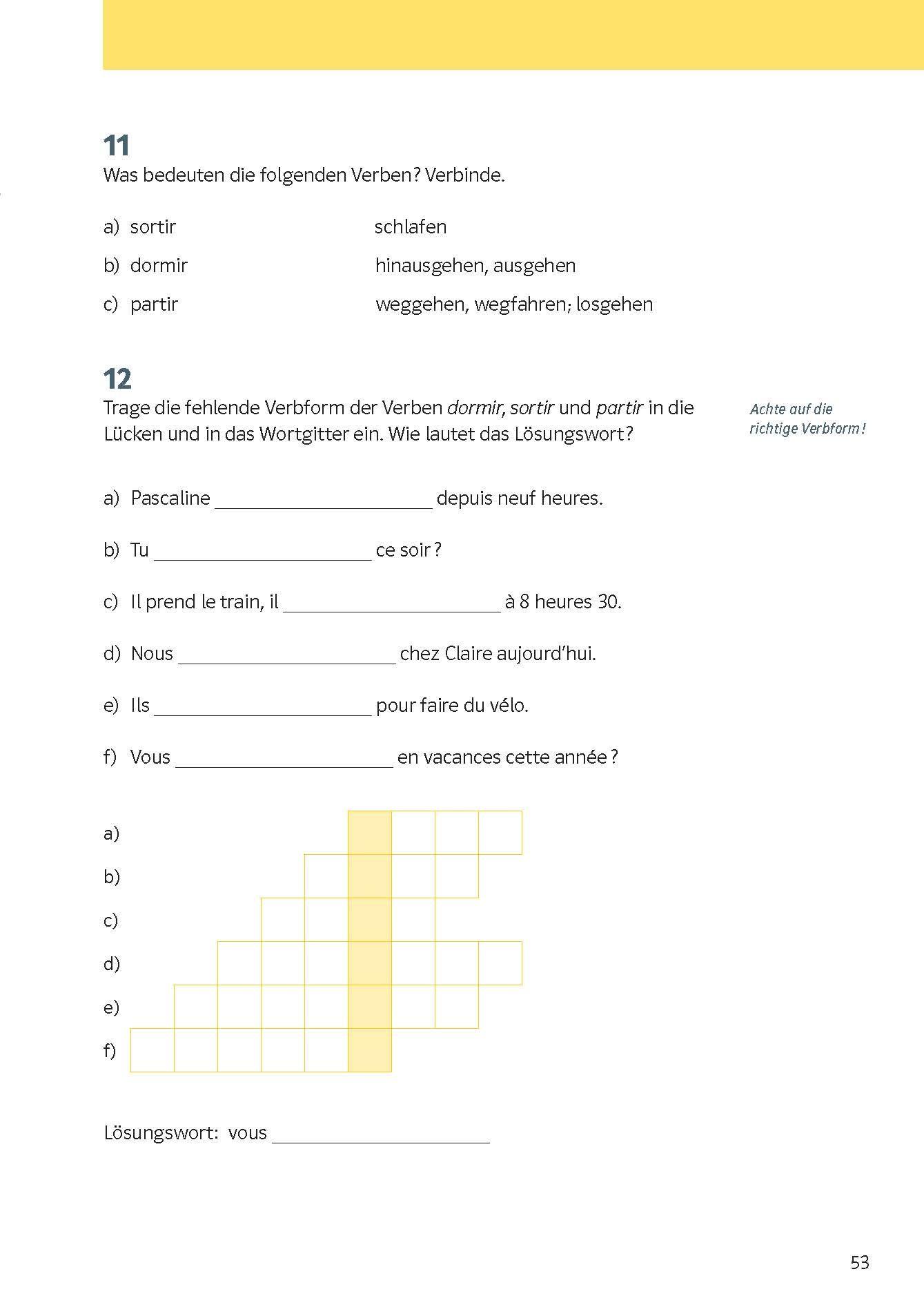 Beispielinhalt (Bild) KomplettTrainer Gymnasium Französisch 2. Lernjahr