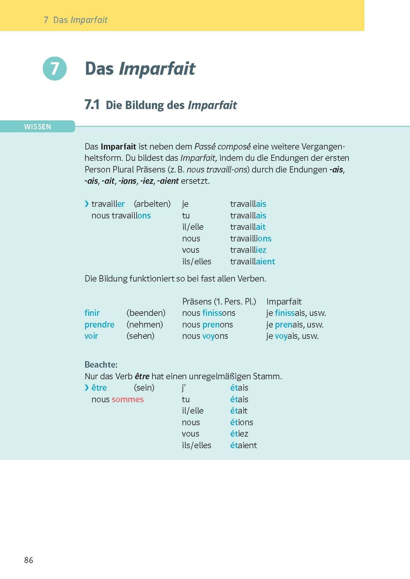 Beispielinhalt (Bild) KomplettTrainer Gymnasium Französisch 2. Lernjahr