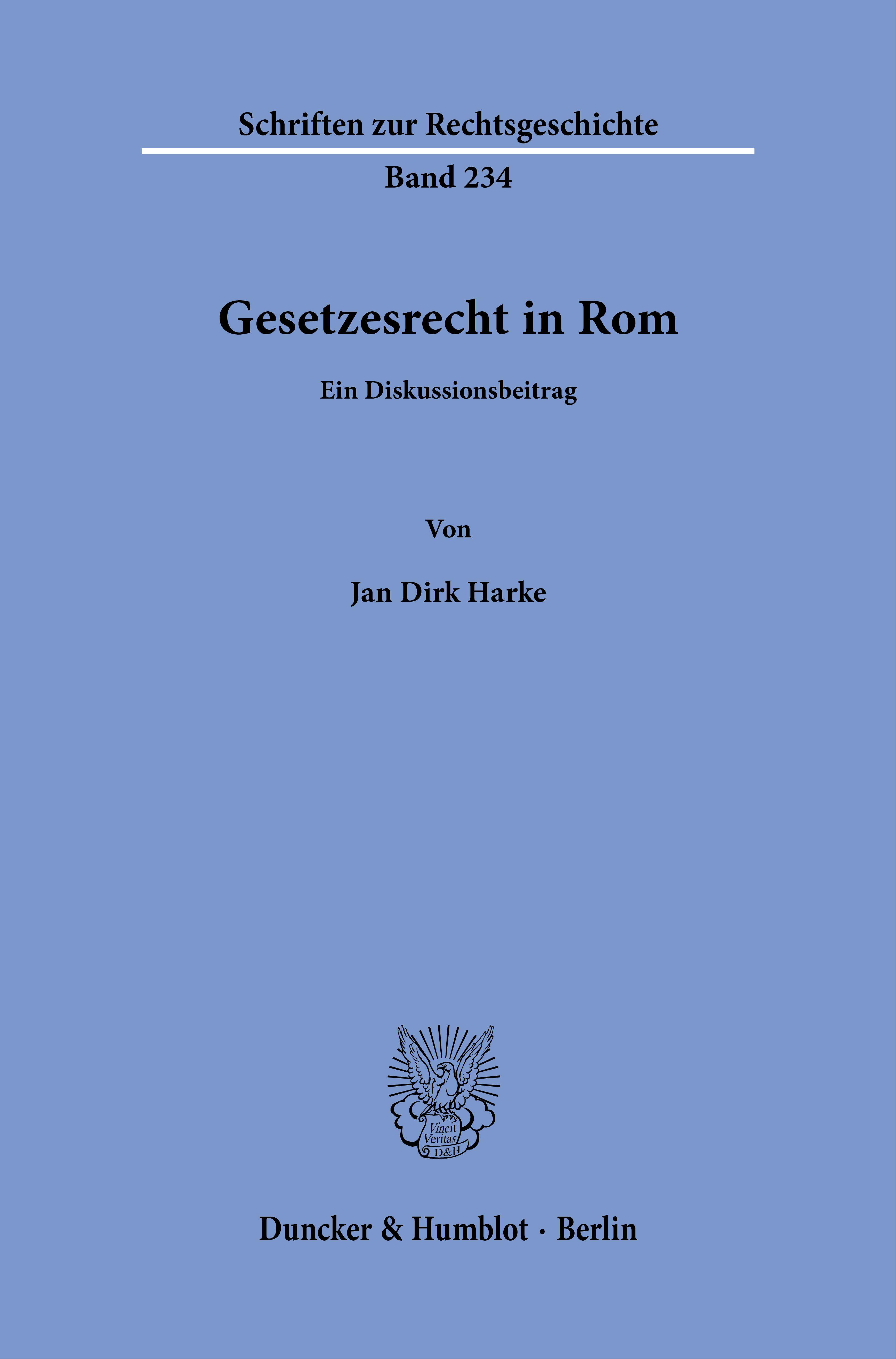 Vorderes Coverbild Gesetzesrecht in Rom