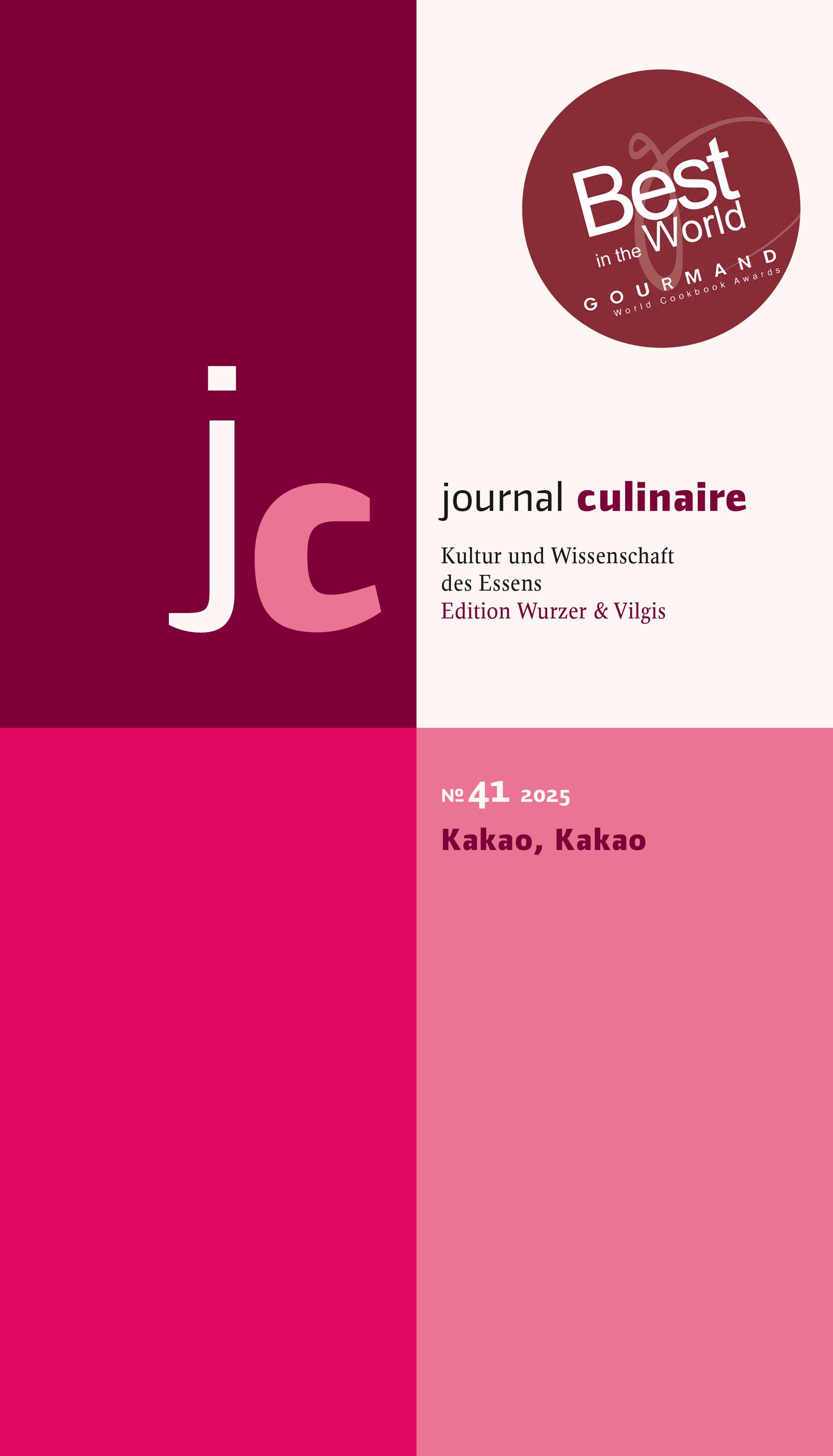 Vorderes Coverbild journal culinaire. Kultur und Wissenschaft des Essens