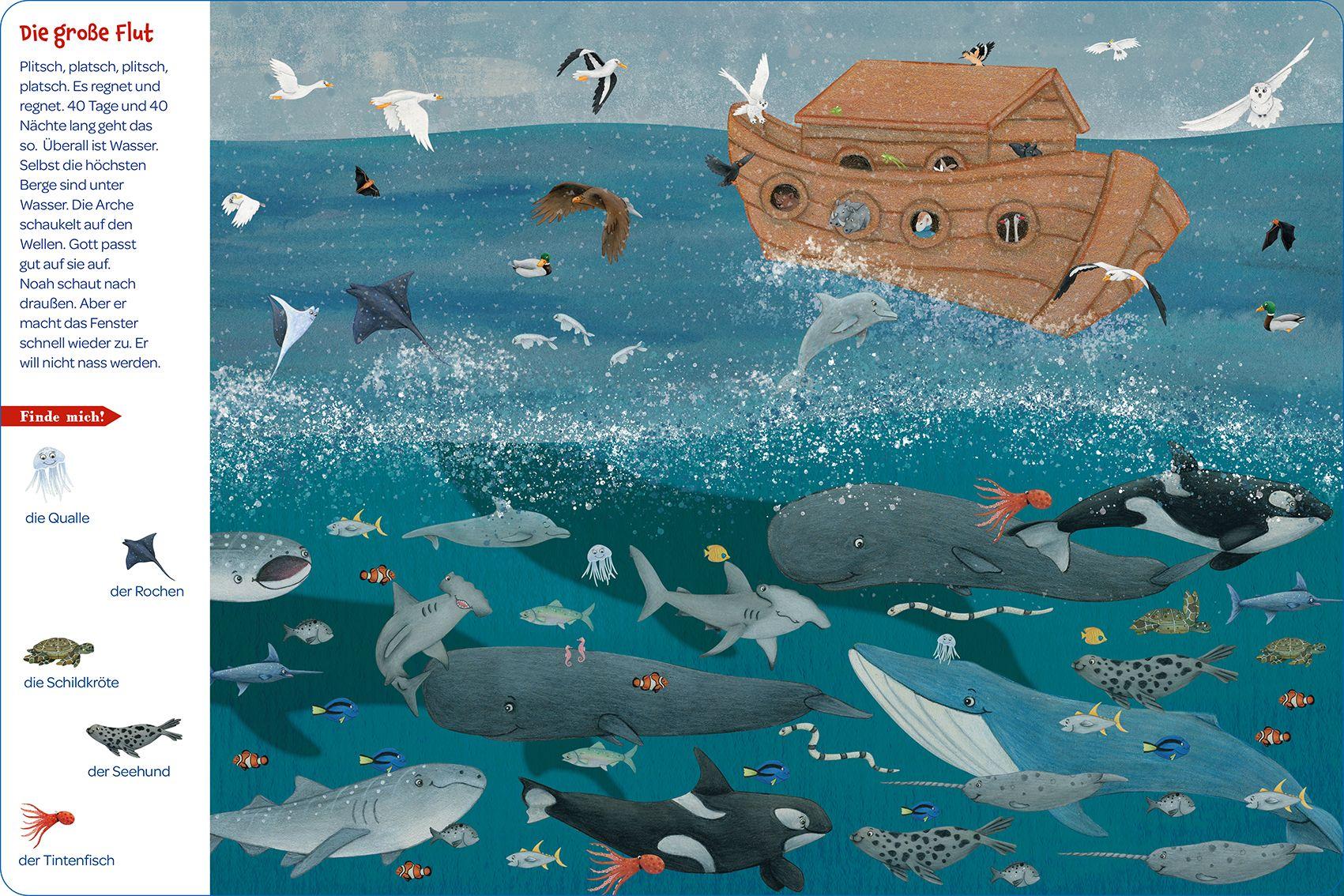 Beispielinhalt (Bild) Mein buntes Arche Noah Wimmelbuch