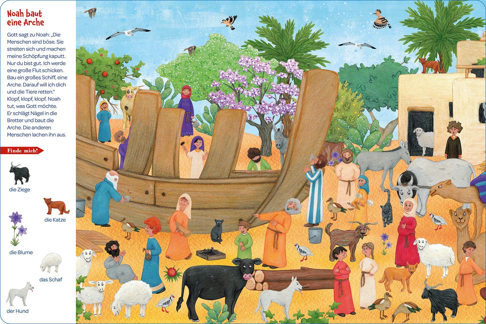 Beispielinhalt (Bild) Mein buntes Arche Noah Wimmelbuch
