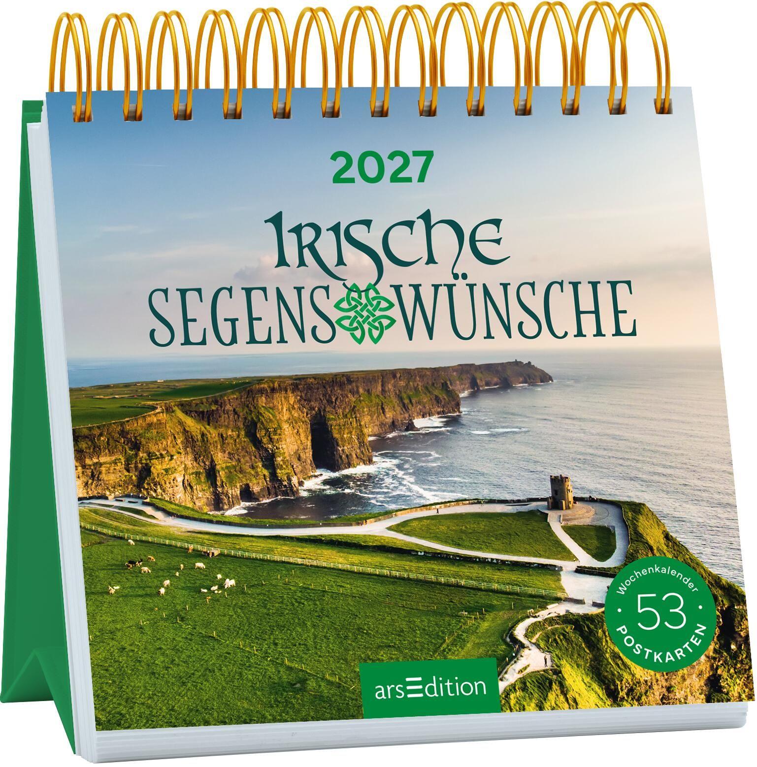 Vorderes Coverbild Postkartenkalender Irische Segenswünsche 2027