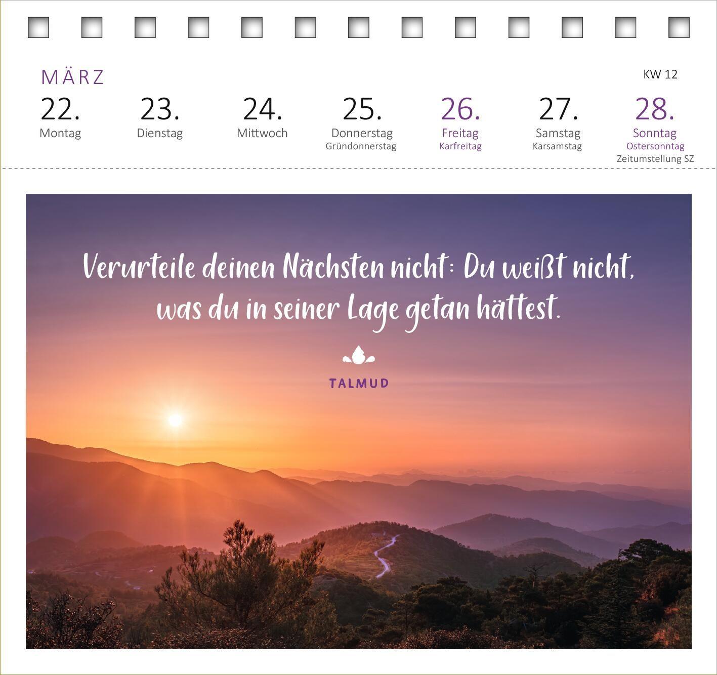 Beispielinhalt (Bild) Postkartenkalender Innere Stärke 2027