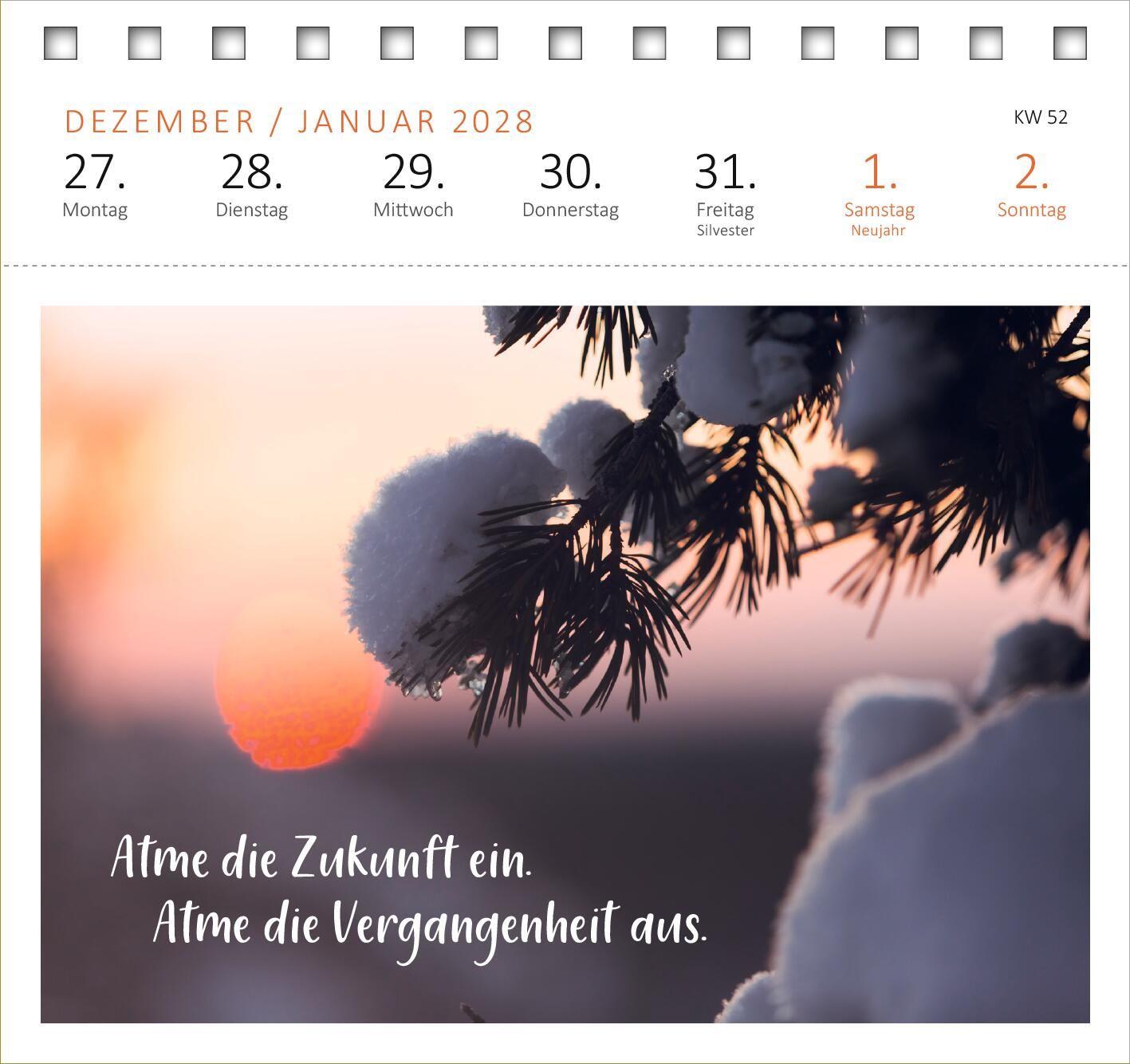 Beispielinhalt (Bild) Postkartenkalender Innere Stärke 2027