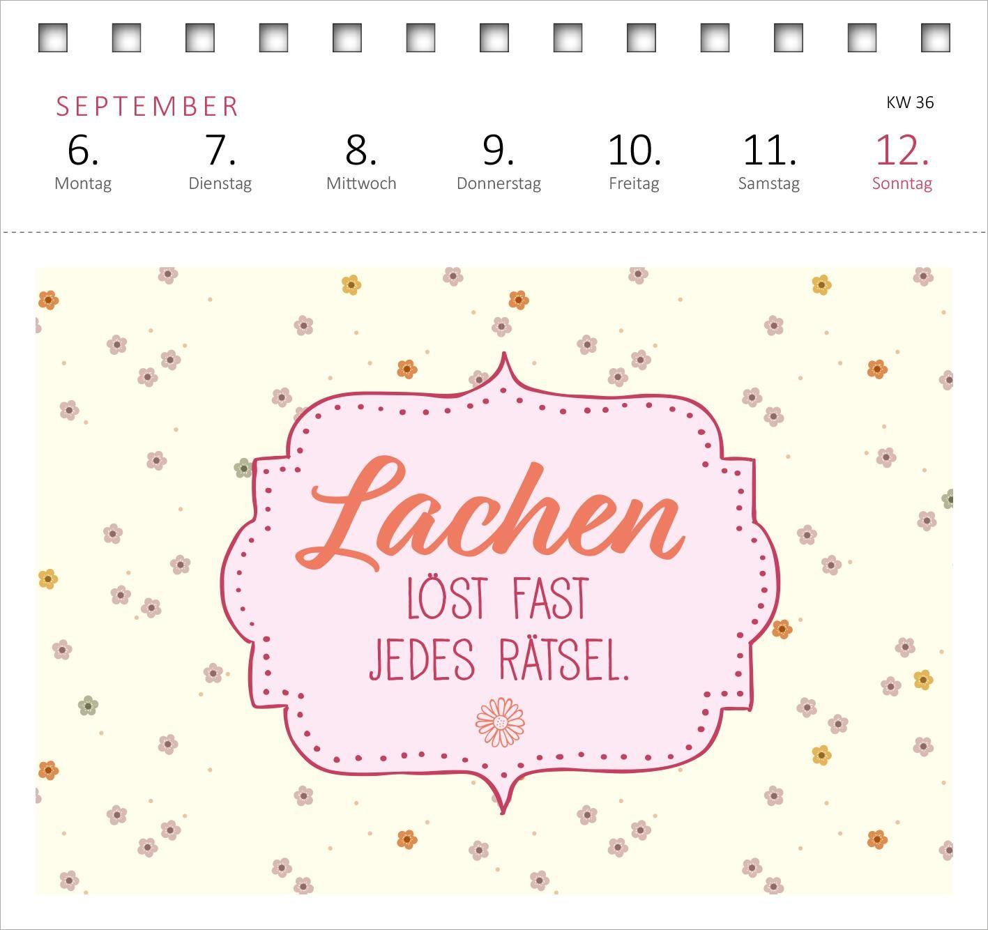 Beispielinhalt (Bild) Postkartenkalender Glücksmantras 2027