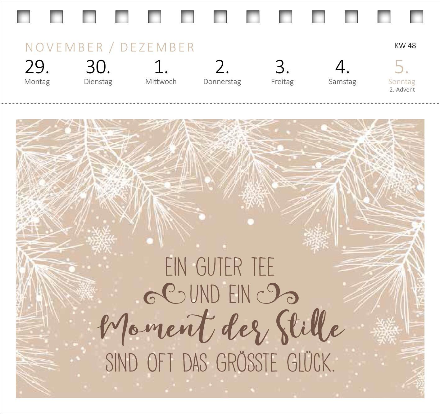 Beispielinhalt (Bild) Postkartenkalender Glücksmantras 2027