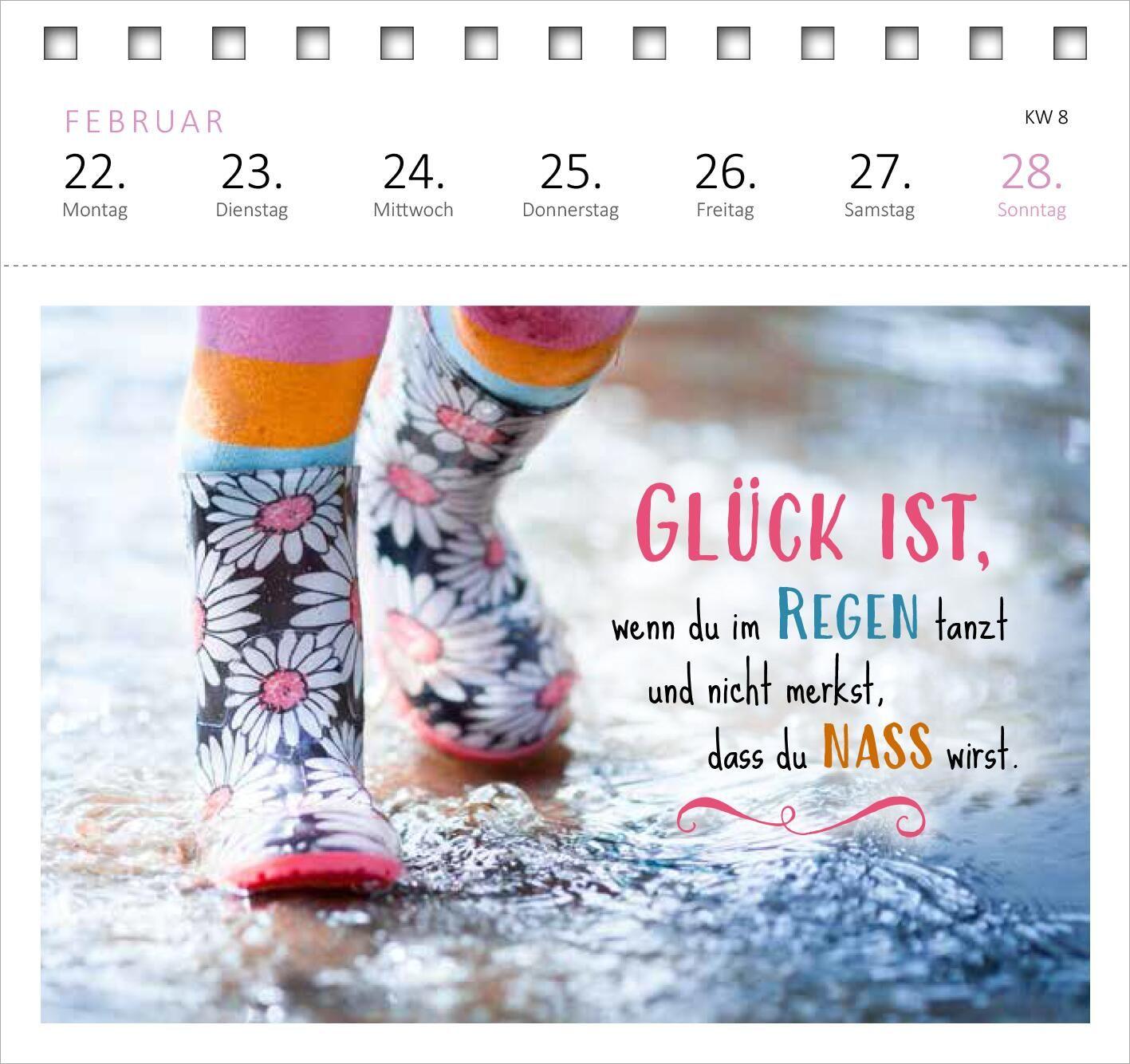 Beispielinhalt (Bild) Postkartenkalender Glücksmantras 2027