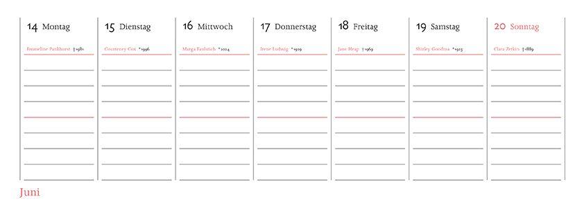 Beispielinhalt (Bild) Wilde Zeiten - Wochenplaner 2027