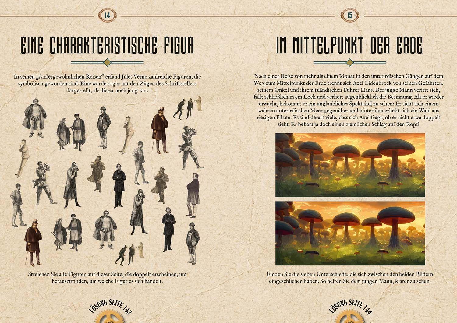 Beispielinhalt (Bild) Jules Verne - Rätselbuch