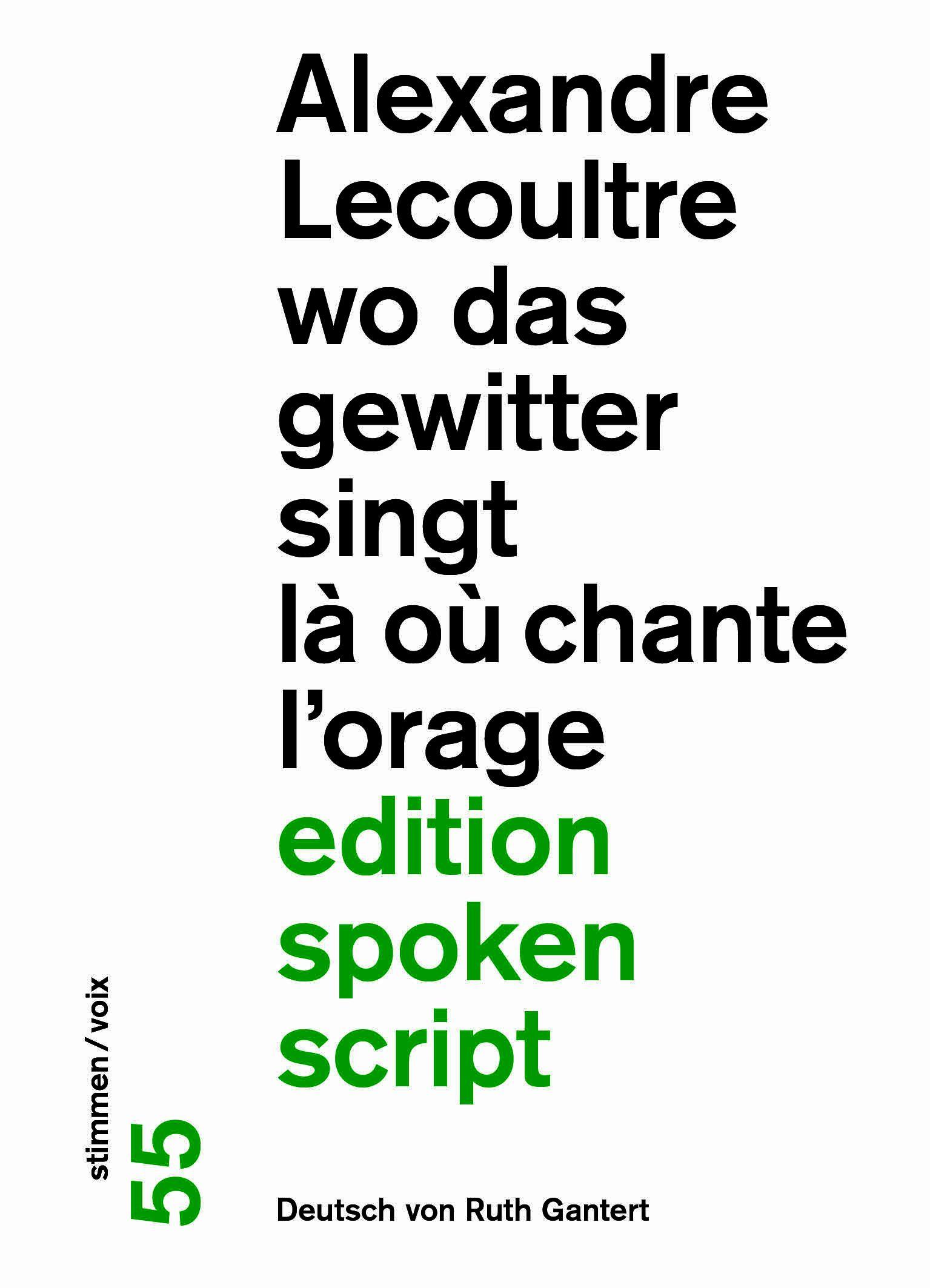 Vorderes Coverbild wo das gewitter singt / là où chante l'orage