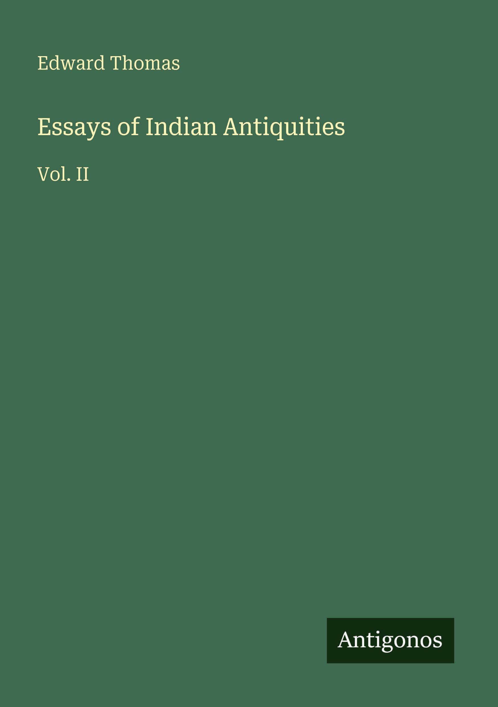 Vorderes Coverbild Essays of Indian Antiquities